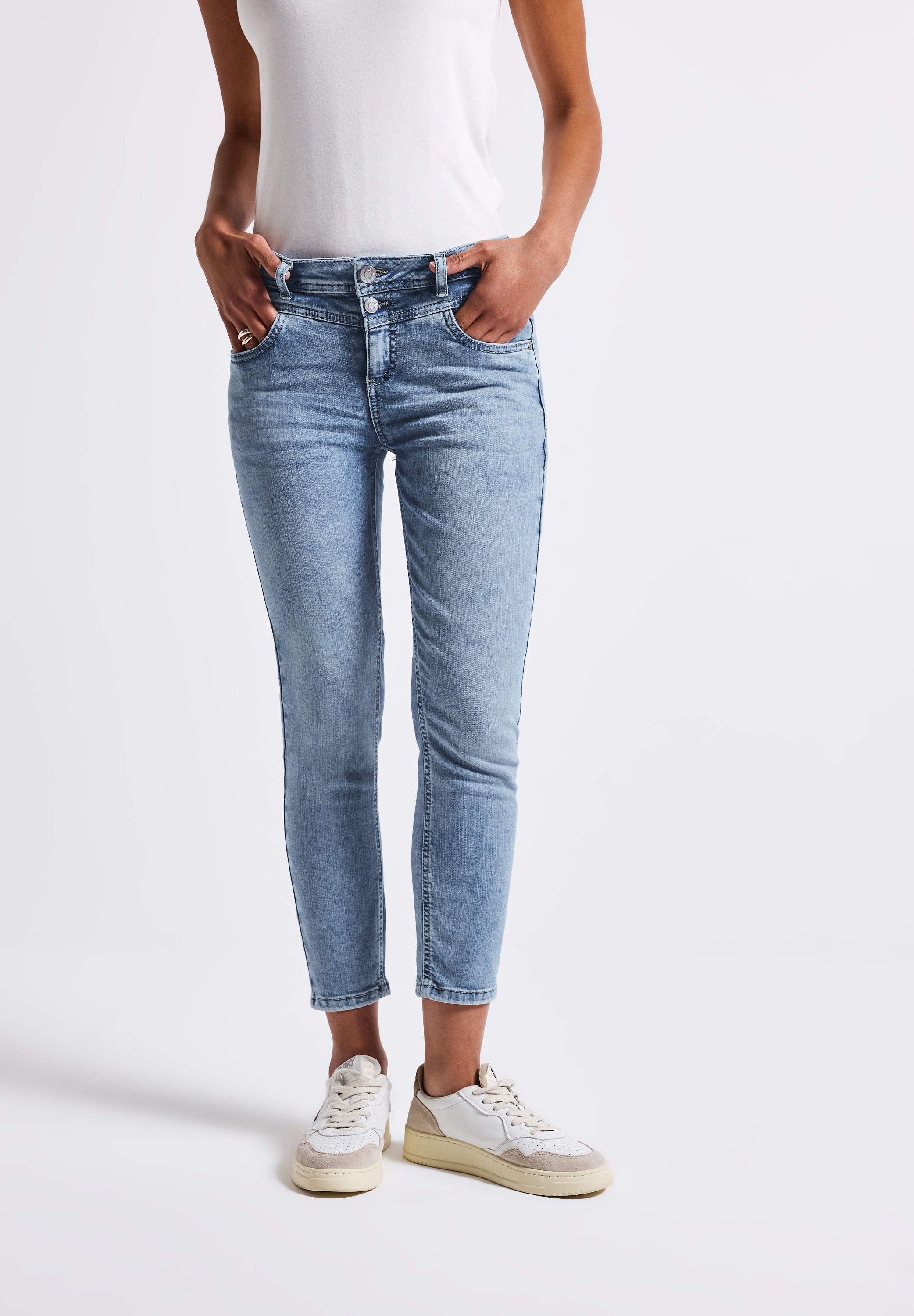 STREET ONE Gerade Jeans, aus Baumwolle mit Stretchanteil
