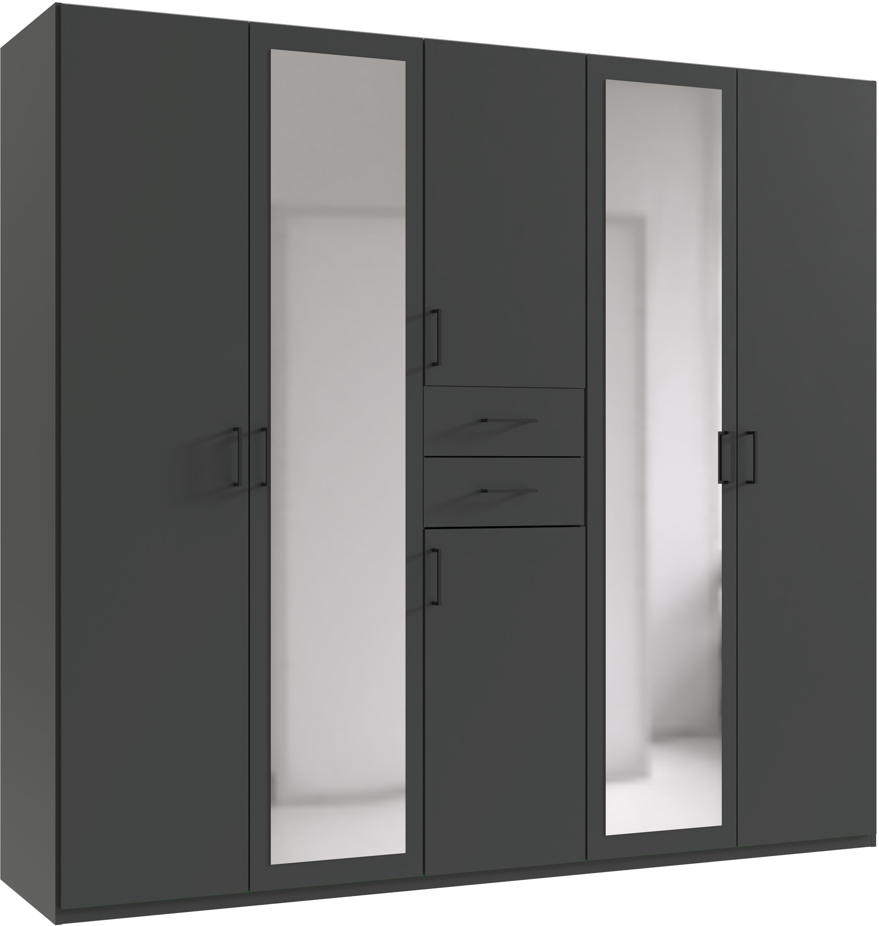 Wimex Kleiderschrank "Diver Drehtürenschrank mit Spiegel, in der Breite: 225cm" Bestseller Schlafzimmerschrank wahlweise 3 Innenausstattungen