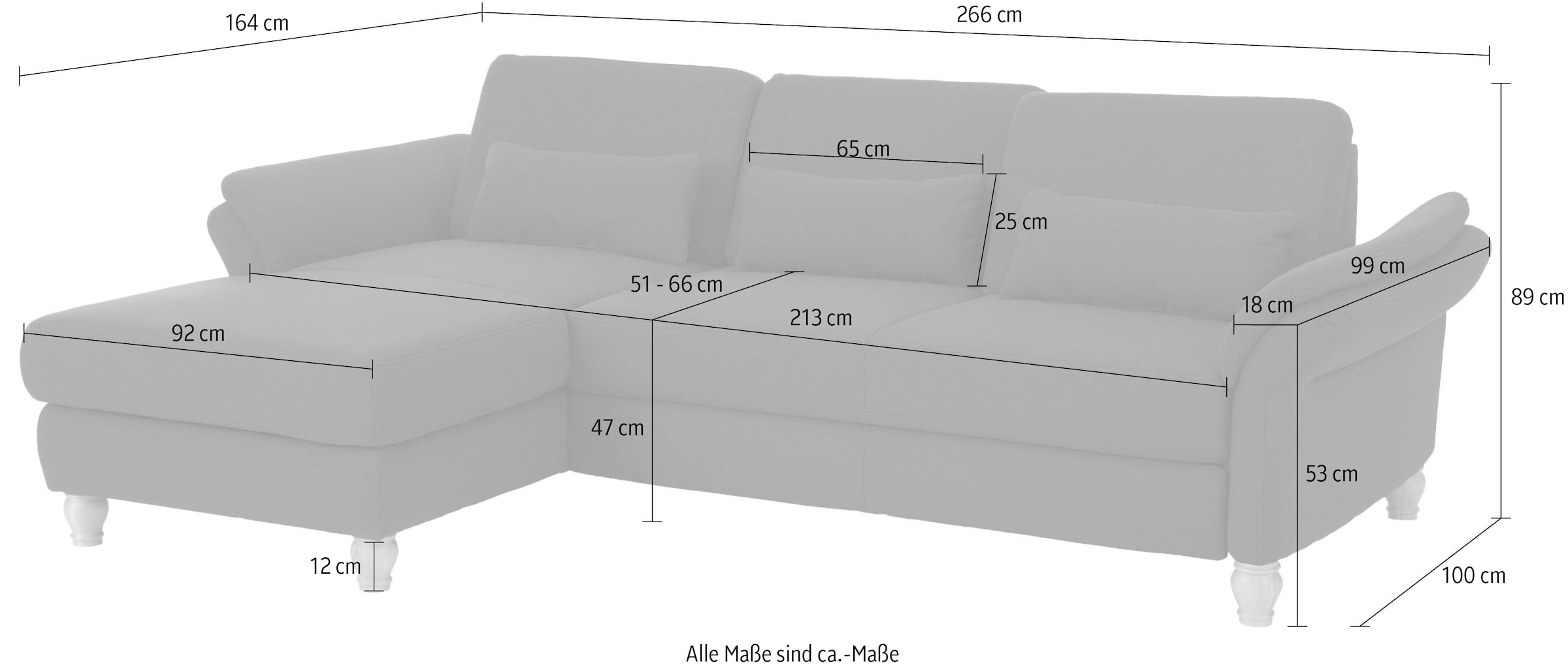 Home affaire Ecksofa »Palace L-Form«, incl. Sitztiefenverstellung, wahlweise mit Bettfunktion und Stauraum