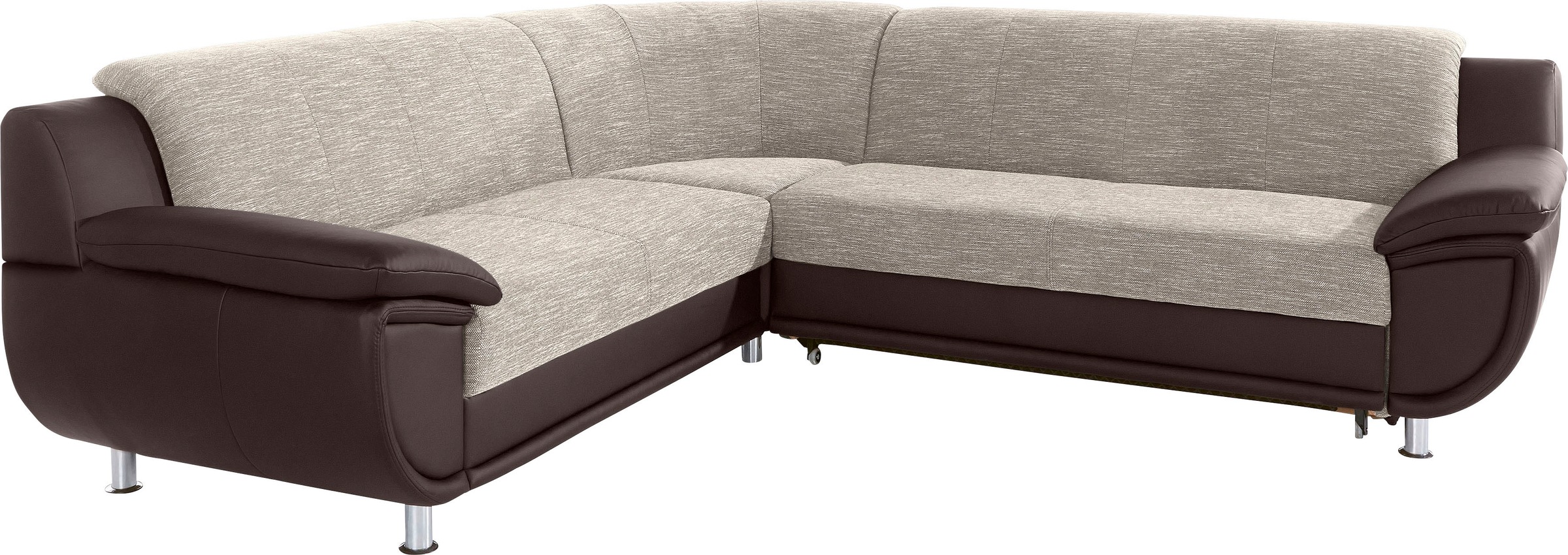 TRENDMANUFAKTUR Ecksofa »Rondo 3, zeitlos und modern, im Materialmix, L-Form«, wahlweise Federkern für hohen Sitzkomfort, wahlweise Bettfunktion