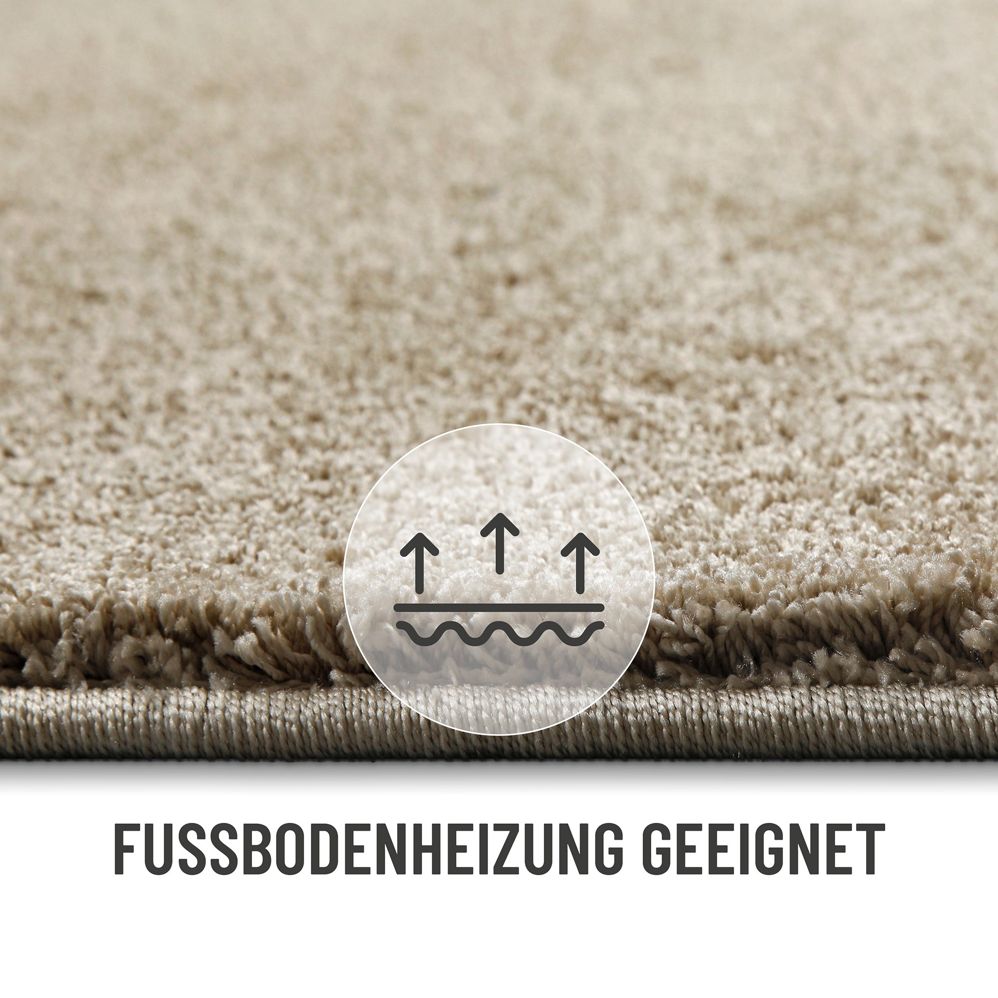 Thumbnail - Wecon home Hochflor-Teppich "Manta" quadratisch 25 mm Höhe Langflor, maschinell gewebt, robust, Wohn- & Schlafzimmer, un...