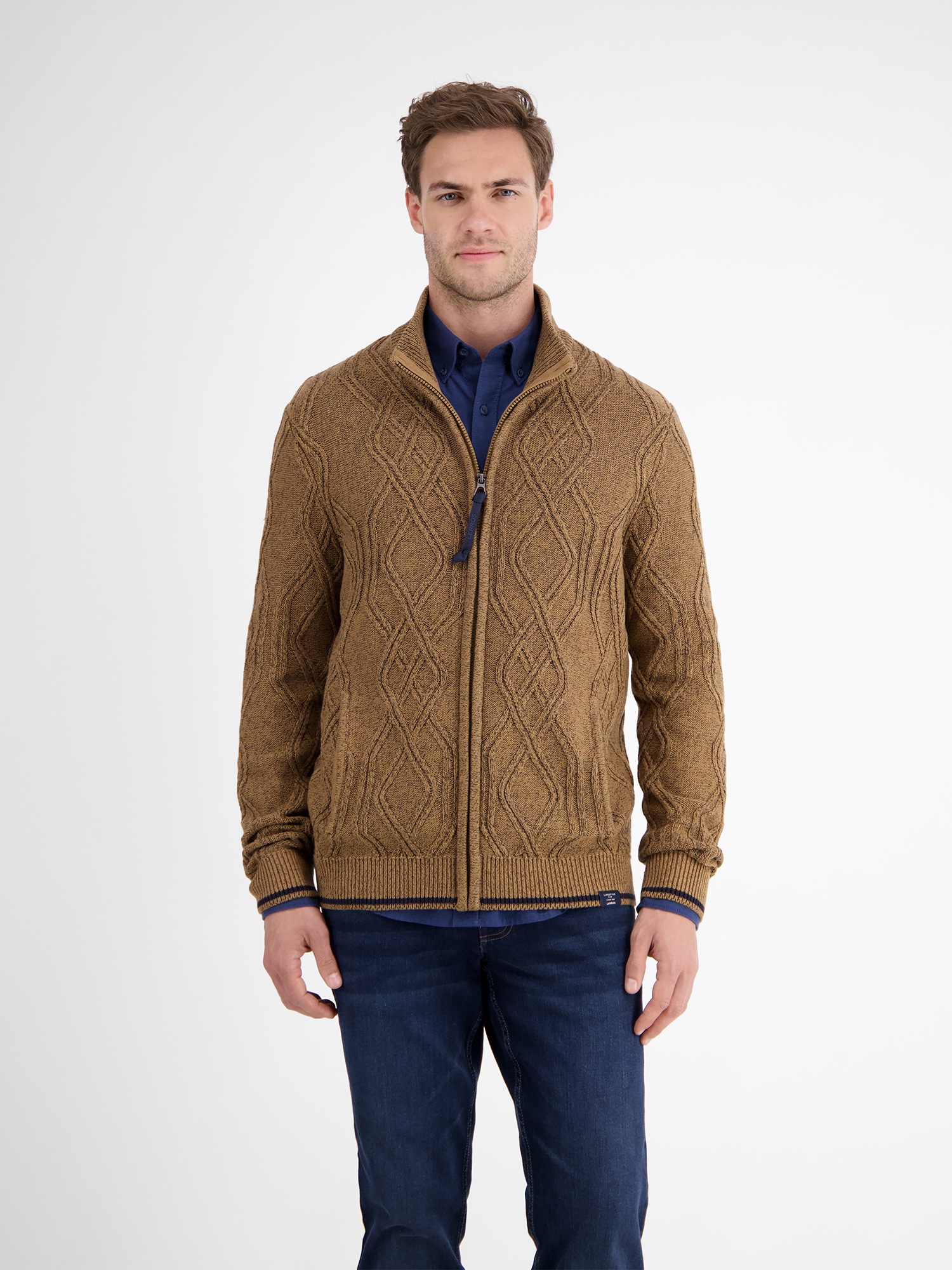LERROS Strickjacke "LERROS Herren-Strickjacke mit Zopfmuster" günstig online kaufen