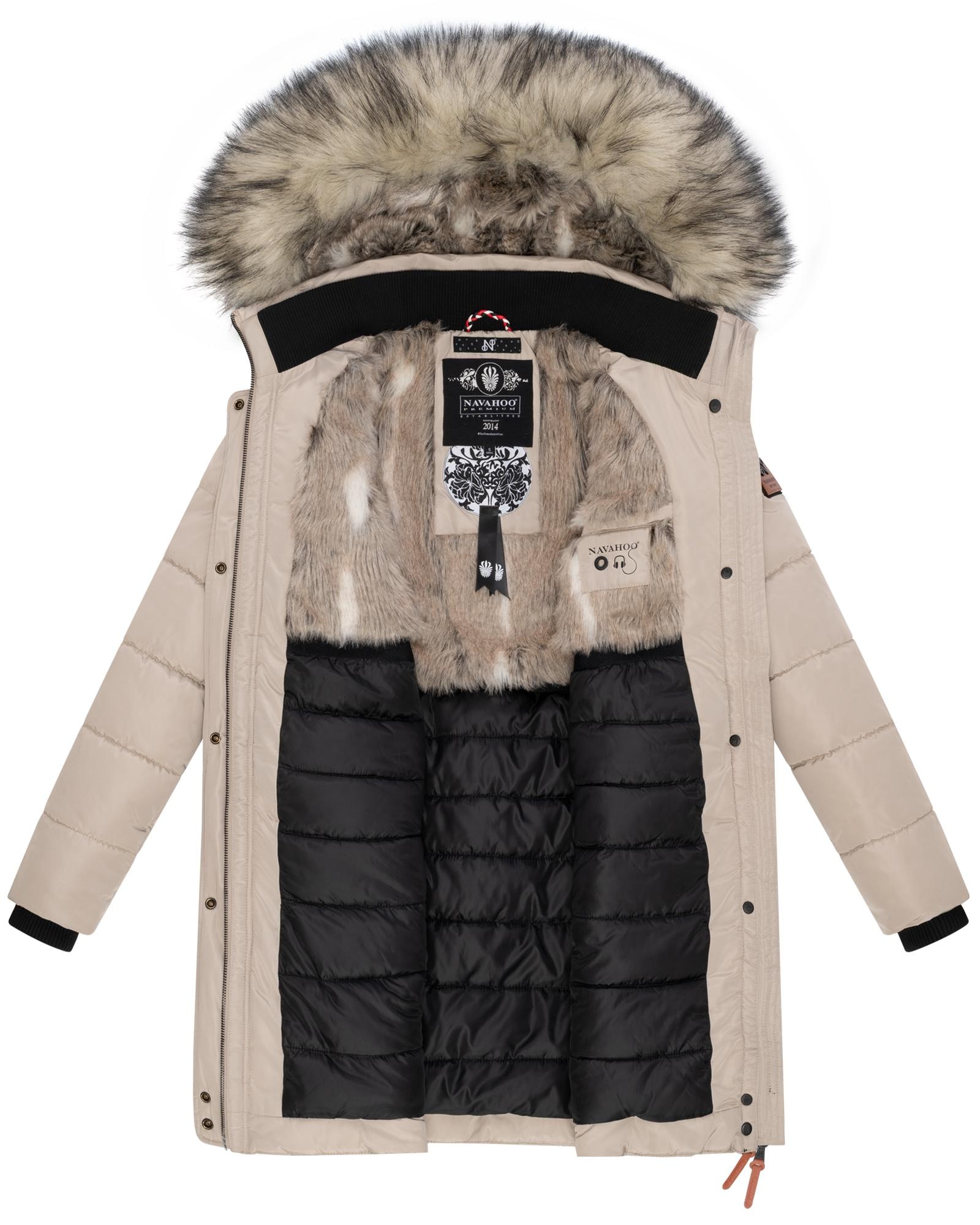 Navahoo Steppmantel »Paula«, stylischer Winter Parka m. edlem Fellimitat