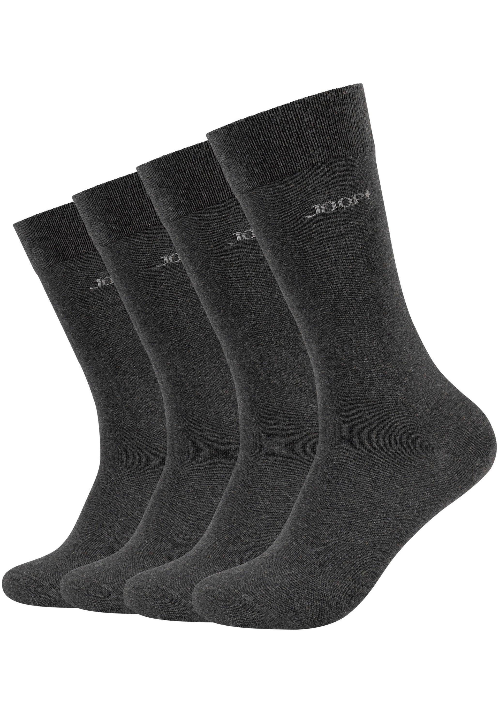 JOOP Socken, (4er Pack), Premium Essentials, verstärkte Ferse, haltbare Spitze