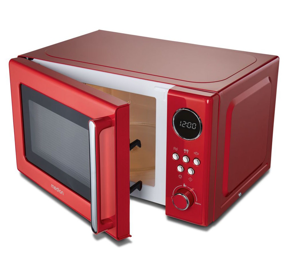 Medion® Mikrowelle »MD 15000 rot«, Mikrowelle, 1050 W, im Retro-Design, 800 Watt, 5 Leistungsstufen