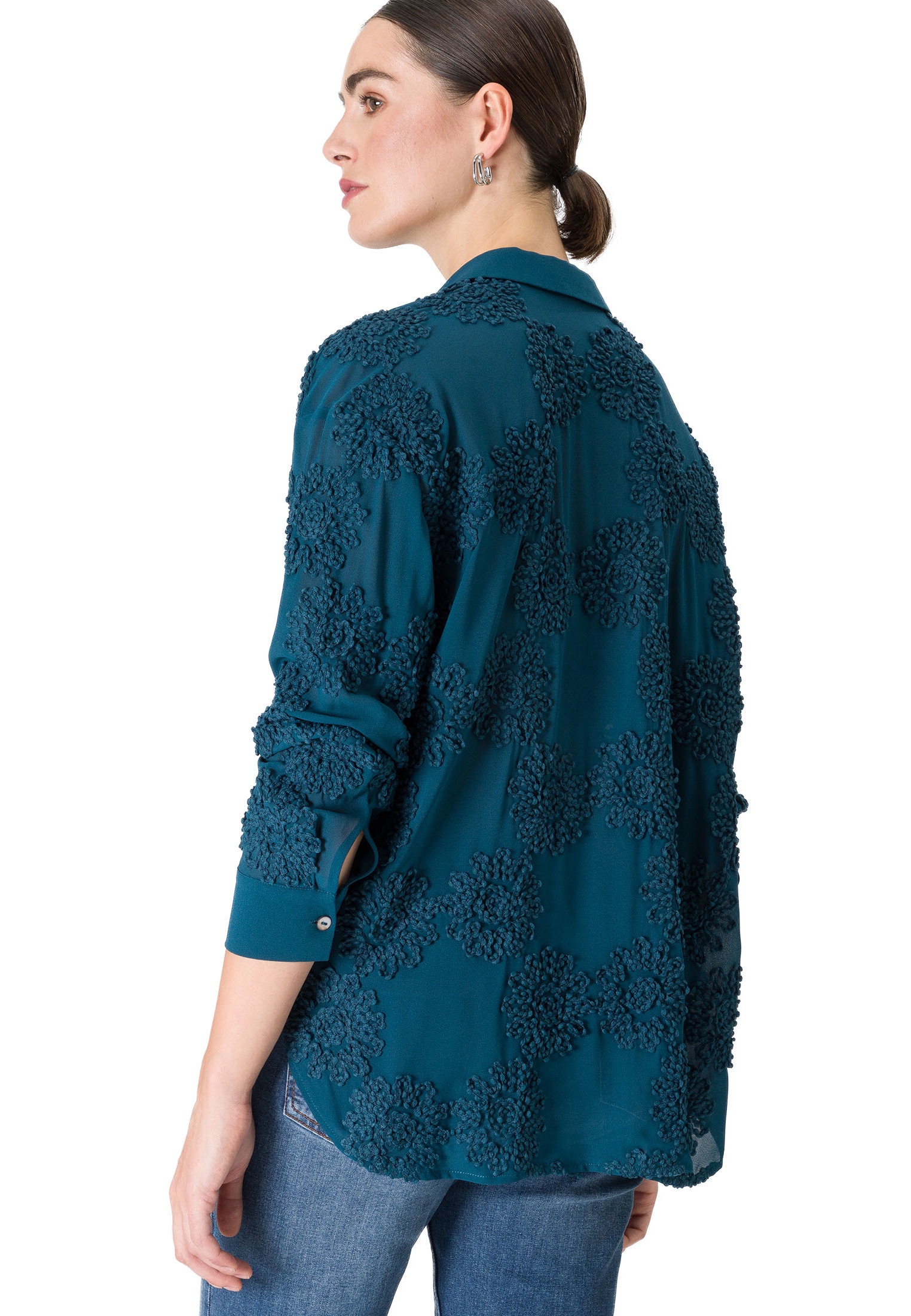 Zero Hemdbluse »zero Hemdbluse mit Stickerei«