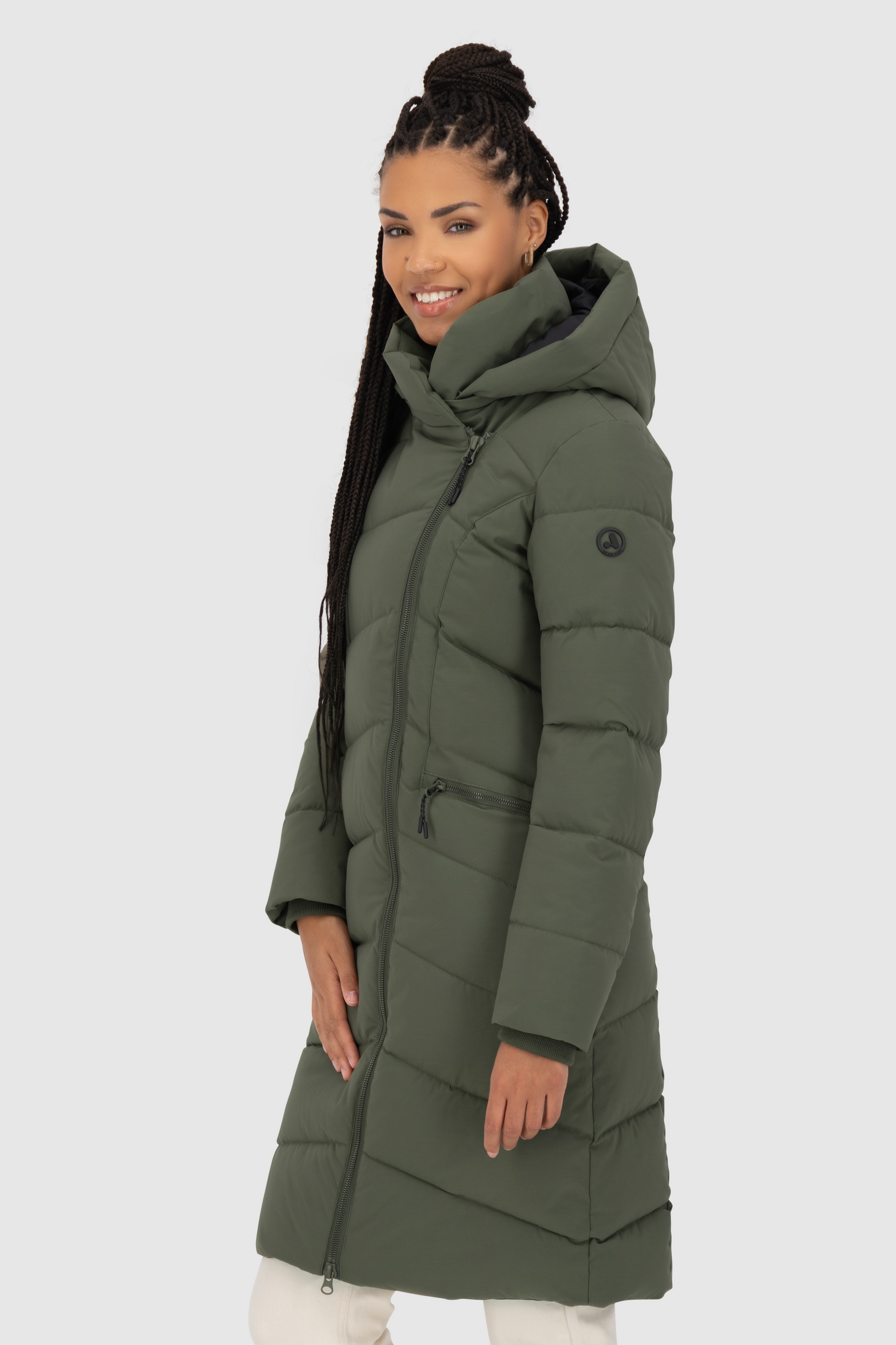 Alife & Kickin Winterjacke »Damen NimaAK A«, mit Kapuze, in Wickeloptik mit abnehmbarer Kapuze und gefütterten Fronttaschen