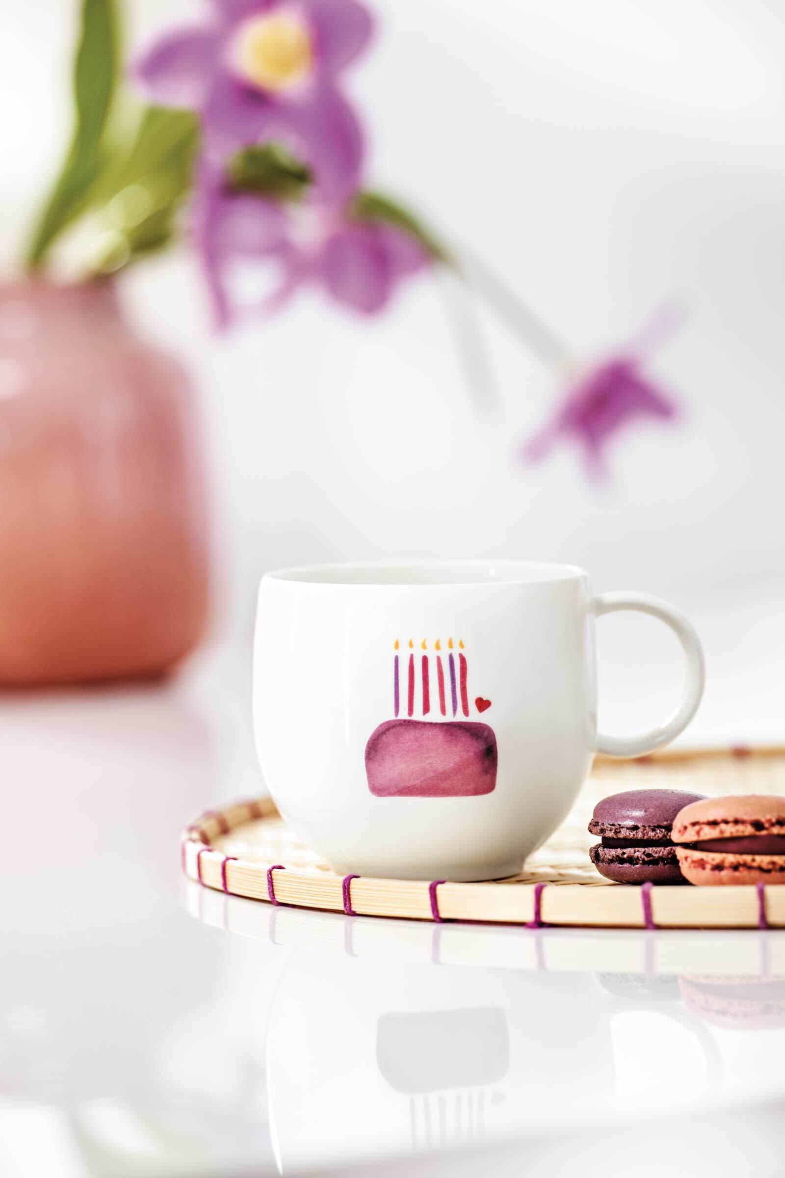 Villeroy & Boch Becher »Henkelbecher Happy Birthday With Love 290 ml 6er Set weiß-rot«