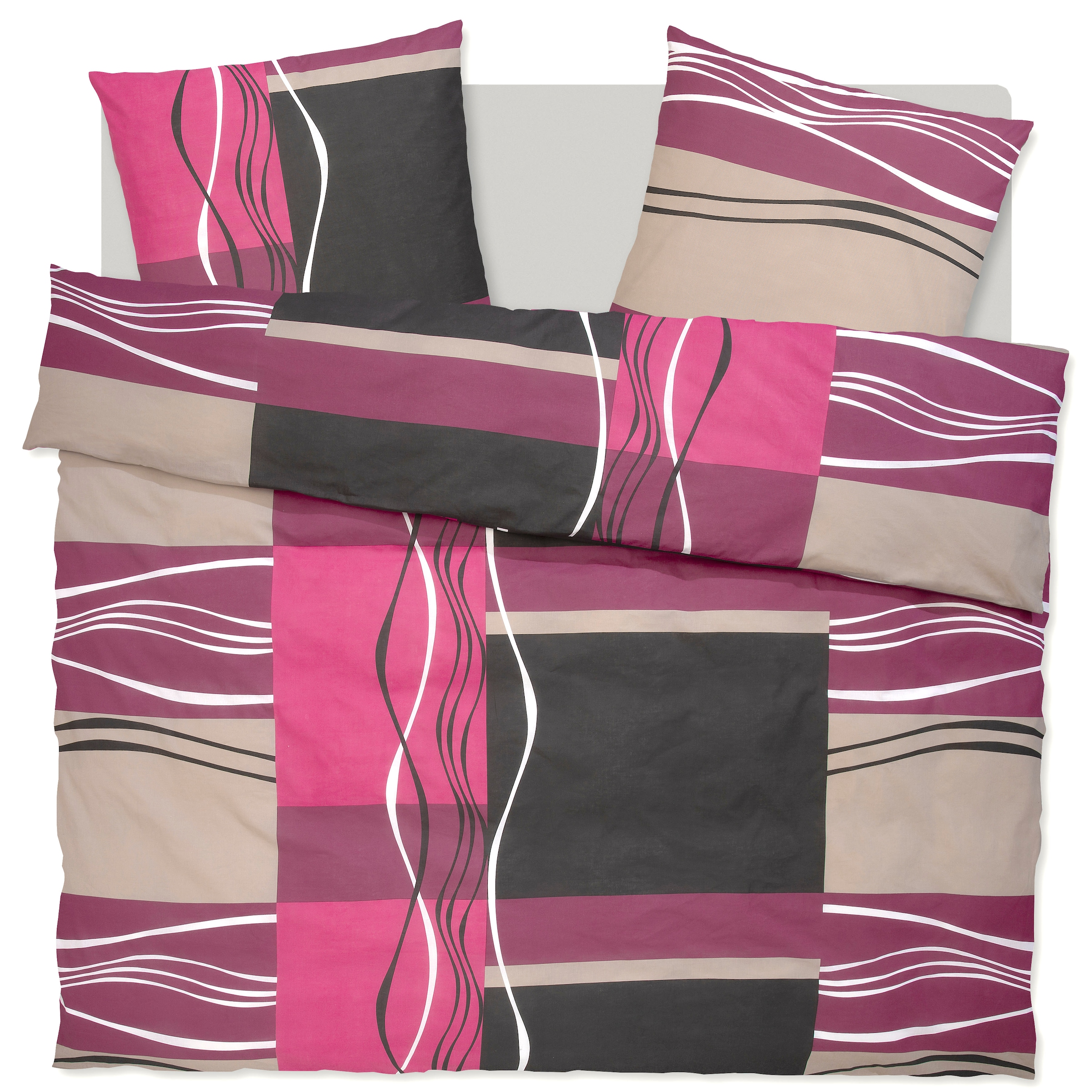 my home Bettwäsche "Kelian" 3 Stk. tlg. in verschiedenen Qualitäten, gemust günstig online kaufen