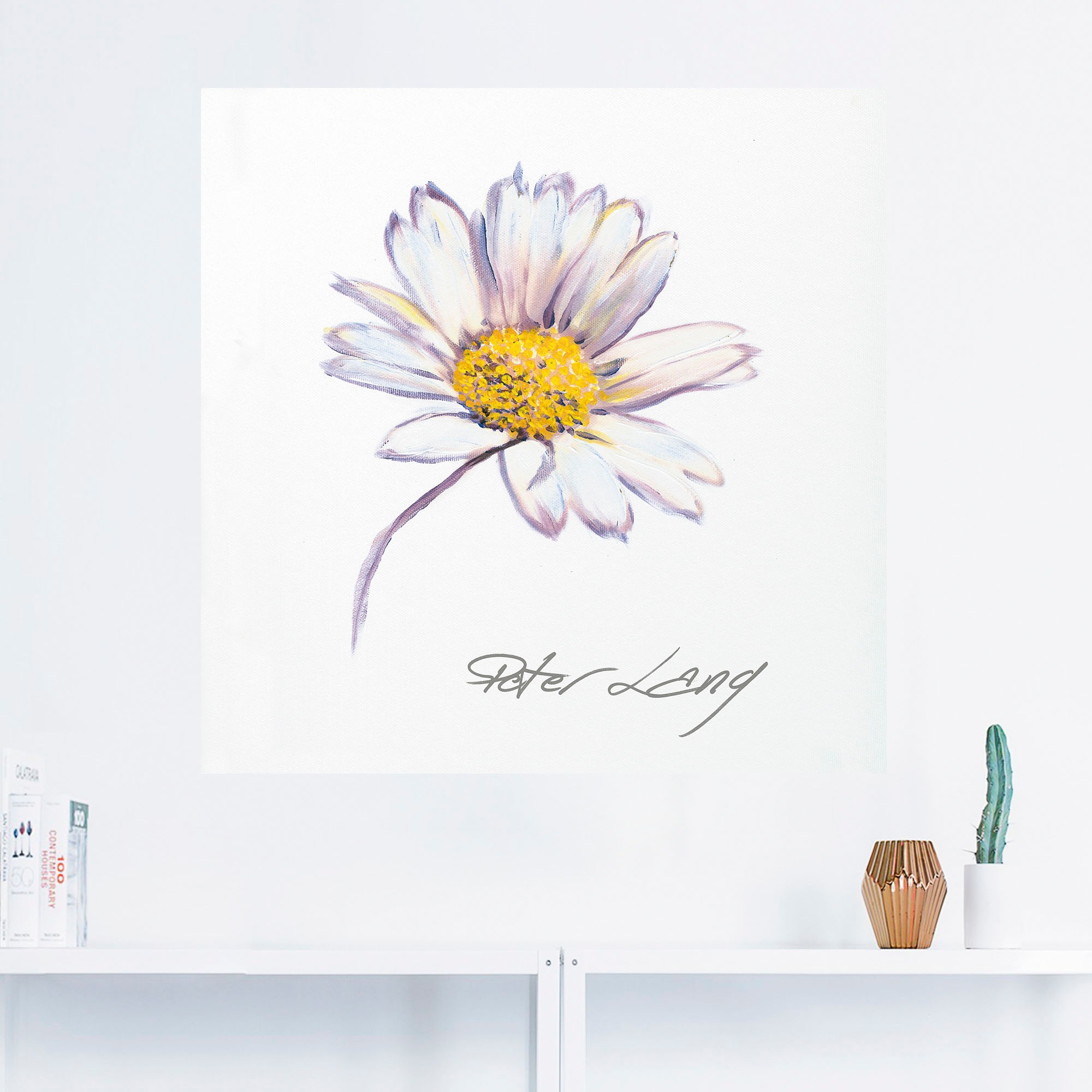 Artland Leinwandbild »Blume_weiß V«, Blumenbilder, (1 St.), auf Keilrahmen gespannt