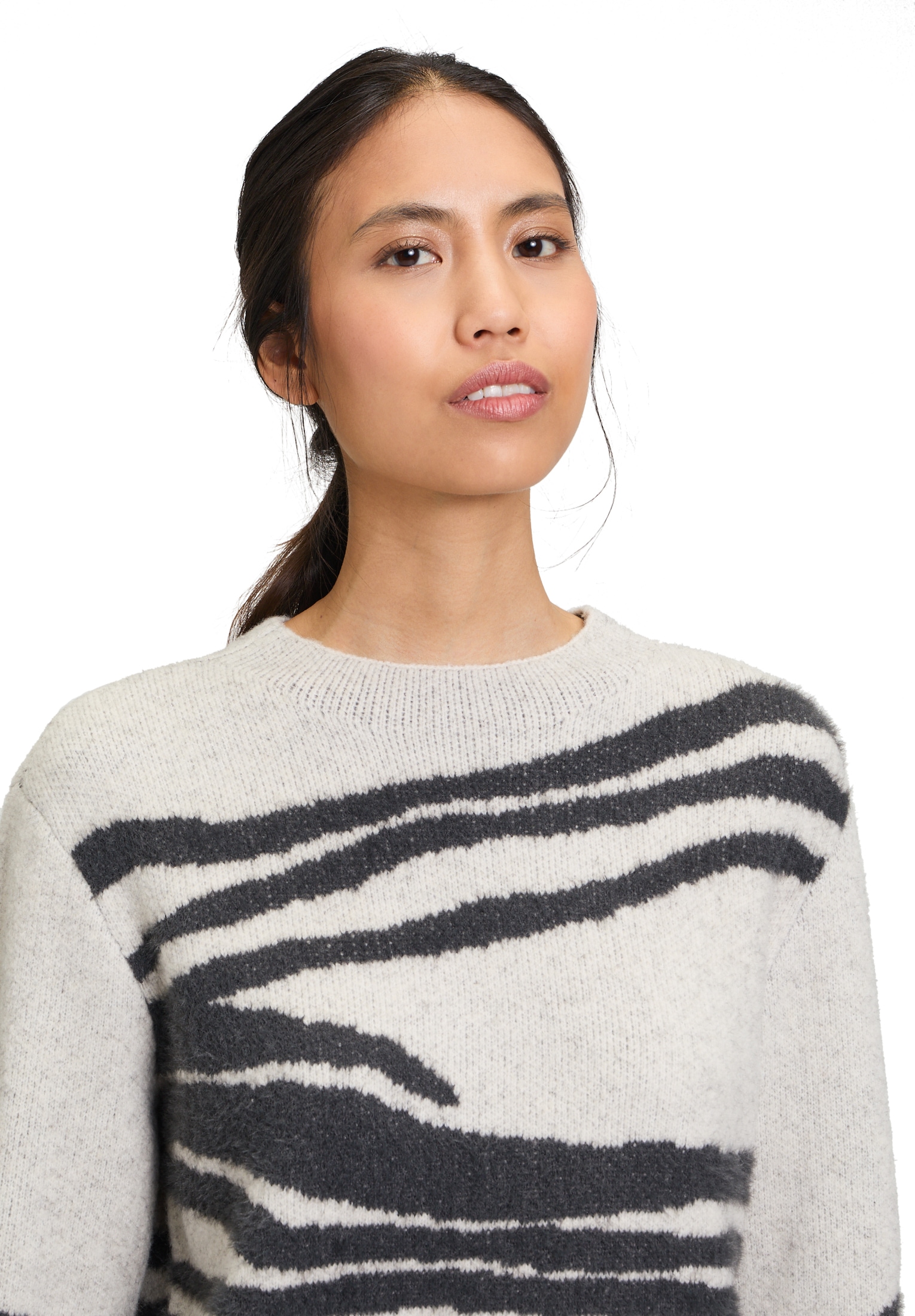 Betty Barclay Strickpullover »Betty Barclay Grobstrick-Pullover mit Jacquard«, (1 tlg.), Effektgarn