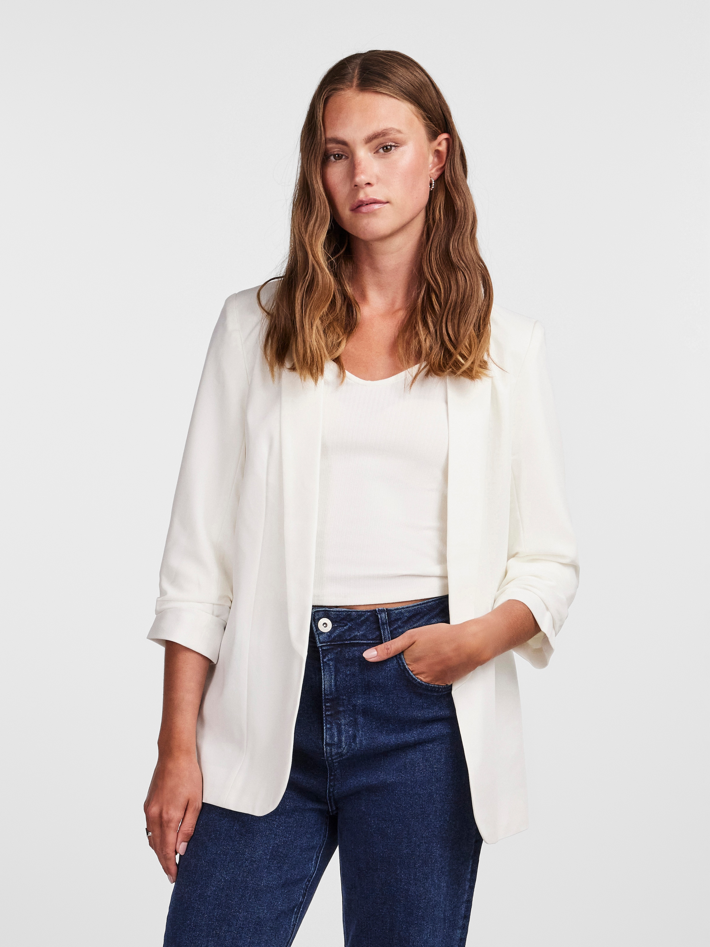 pieces Blusenblazer "PCBOSELLA 3/4 BLAZER NOOS" Materialmix, regular fit günstig online kaufen