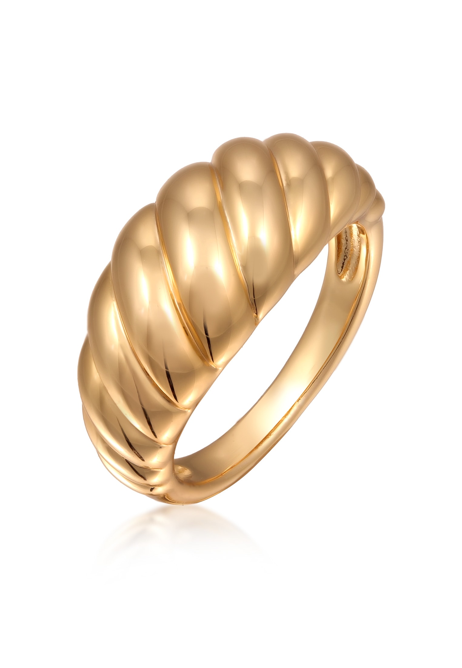 "Silberring ELLI ""Ring Ring Organic Stil Rhodium-Finish Gold Messing"" Gr. 56, gold, Fingerringe, Damen, 56, Messing, Silberring"