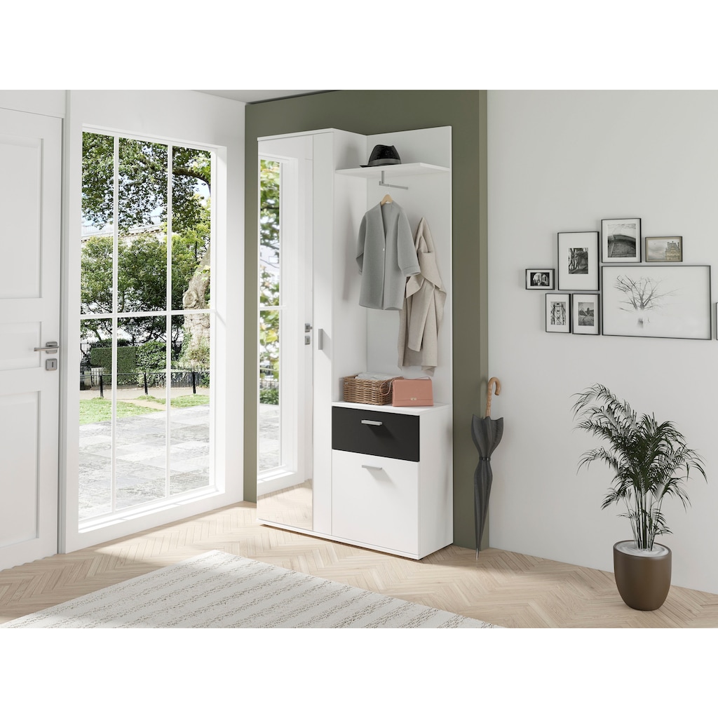 byLIVING Kompaktgarderobe »Jakob«, mit großem Spiegel und Ablage, Breite 97 cm