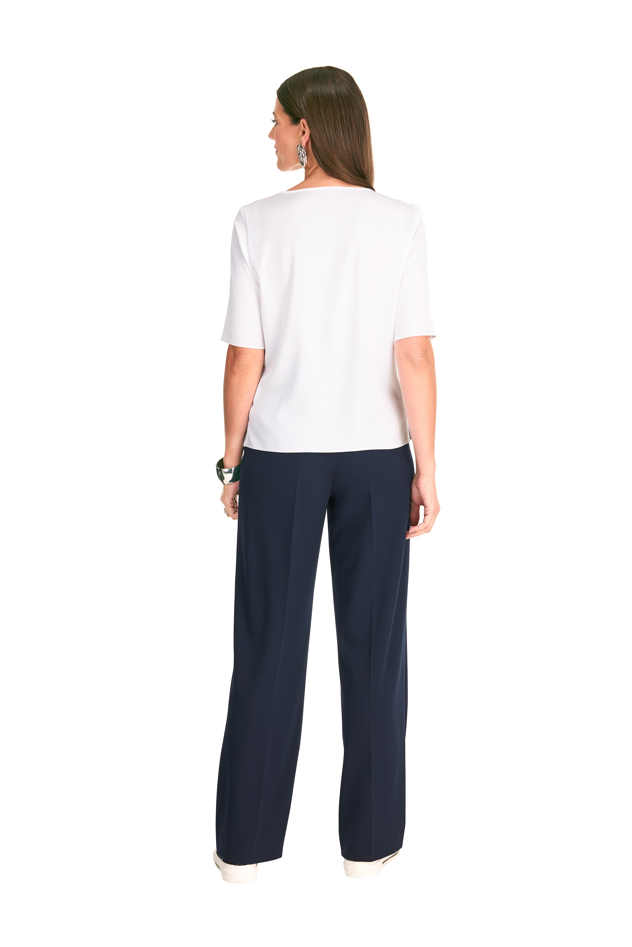 HERMANN LANGE Collection Blusenshirt, mit Knopfdetail und Raffung am Ausschnitt