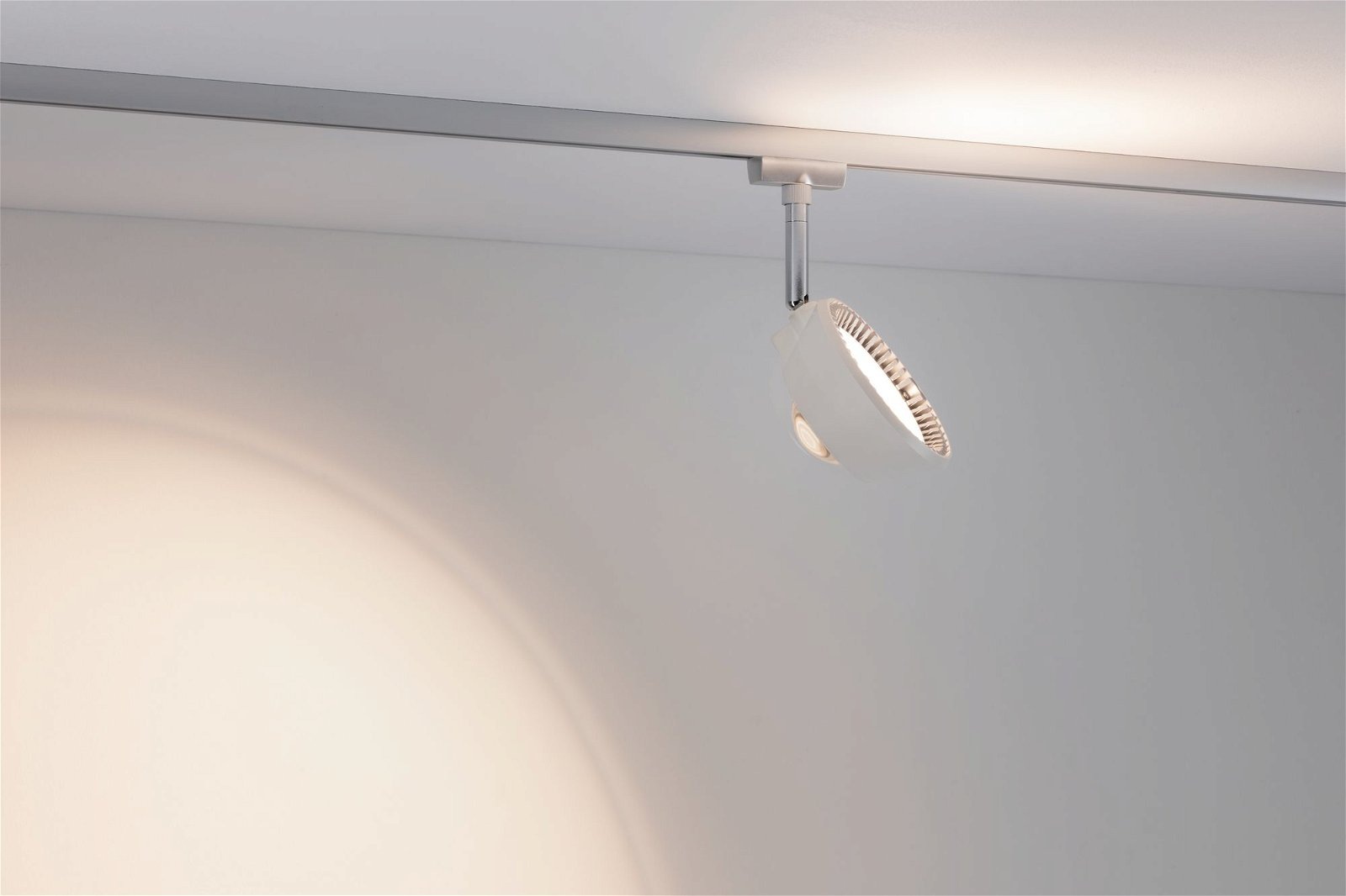 Paulmann Schienensystem-Leuchten »URail Schienenspot Sabik Einzelspot 2700K 230V Weiß matt, Chrom matt«, (1 tlg.), dimmbar 800lm/390lm 9W
