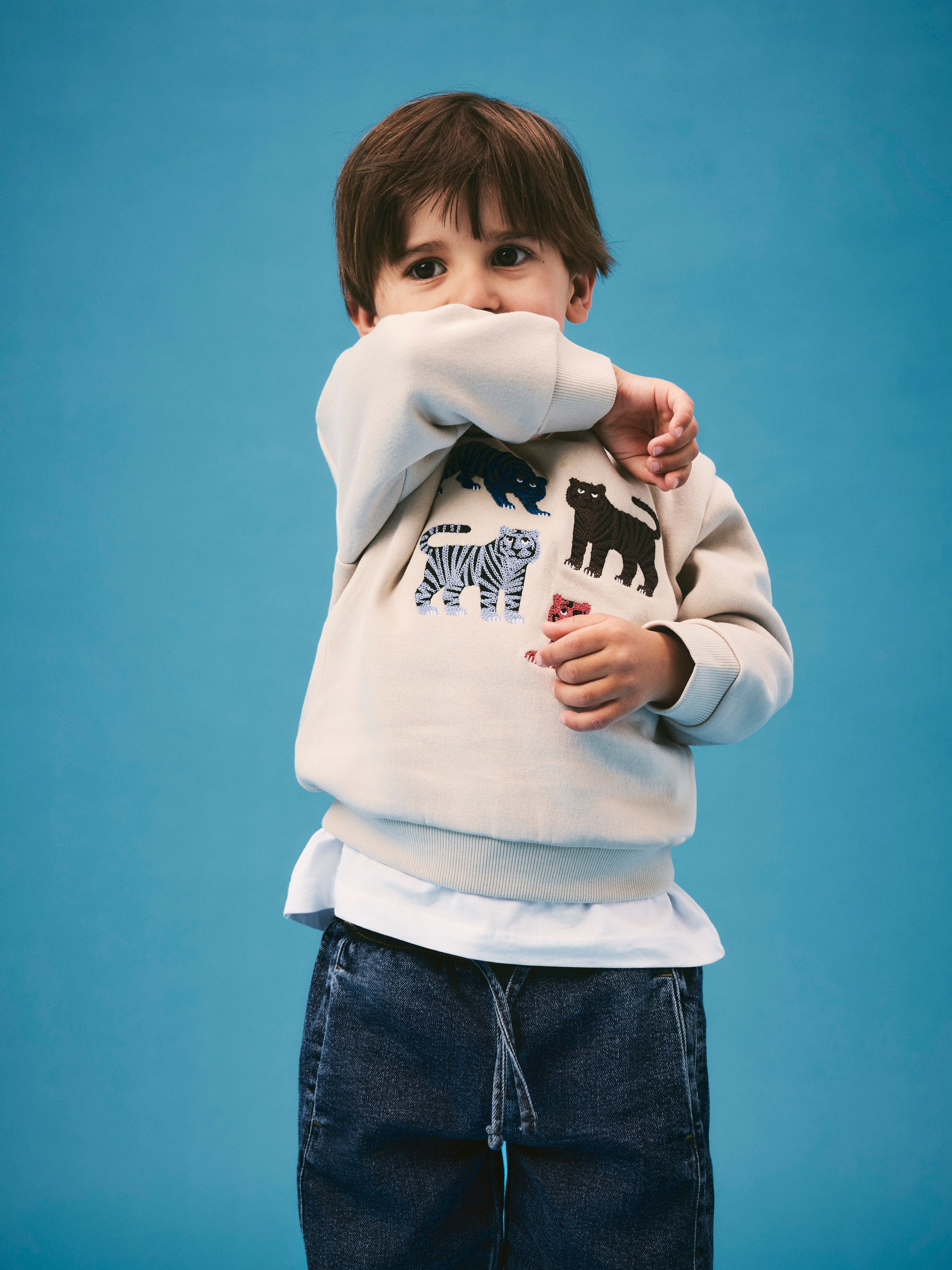 Name It Sweatshirt »NMMLOCON LS NREG SWE BRU«, Baumwollmischung, regular fit
