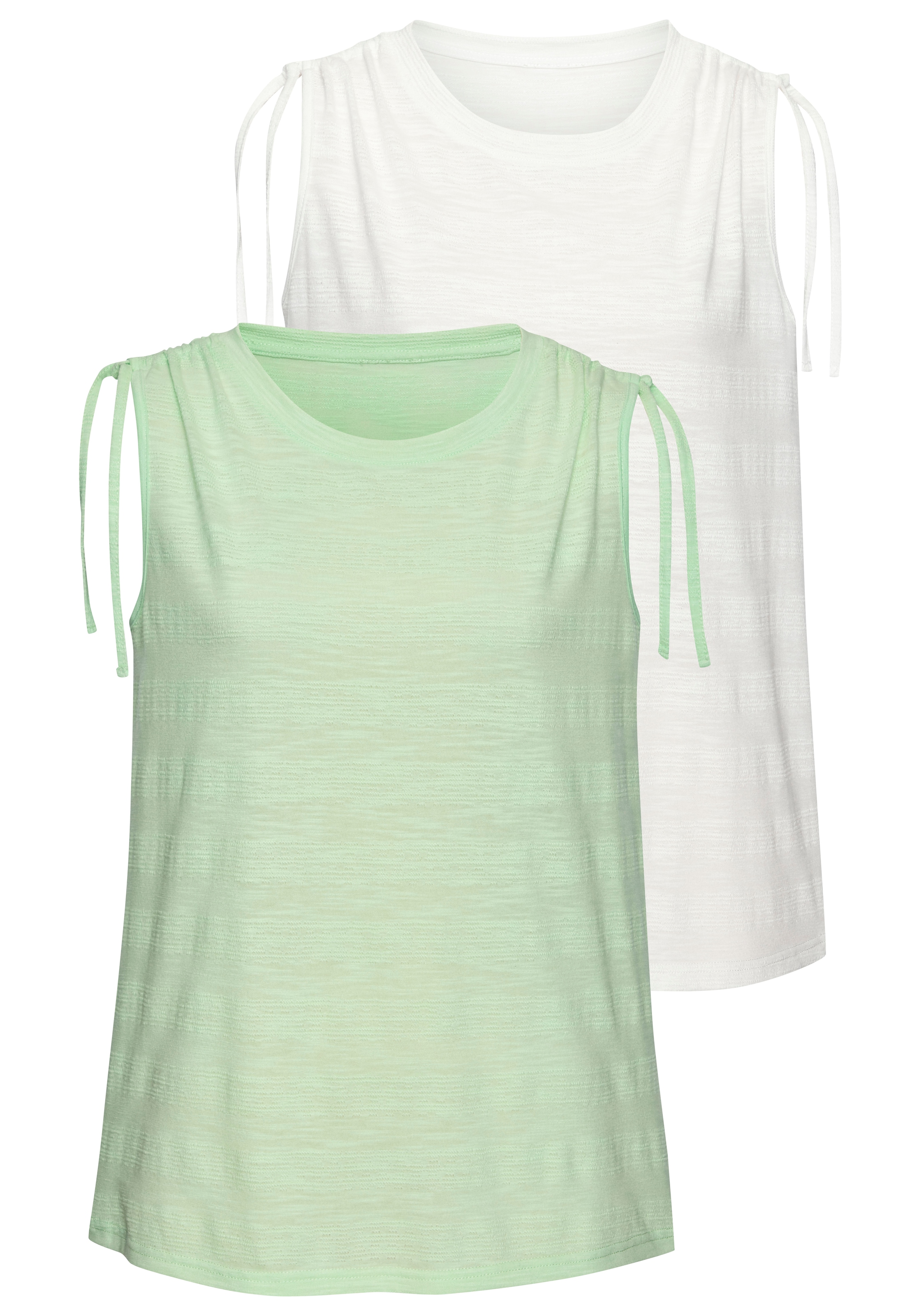 Vivance Tanktop "mit verstellbarer Raffung an der Schulter", (2er-Pack), au günstig online kaufen