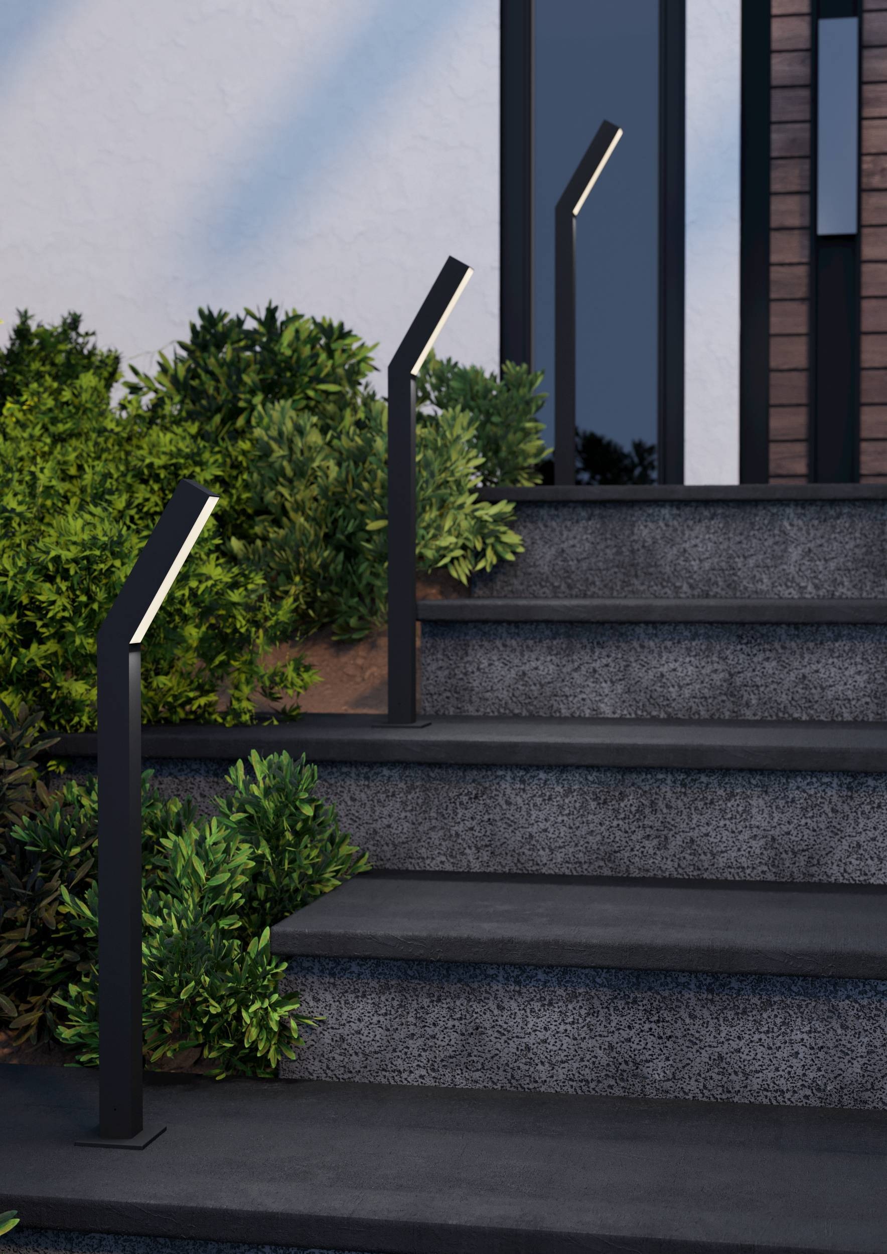 EGLO Stehlampe »Ugento Stehlampe, Außenlampe, Metall und Kunststoff, Wegeleuchte, IP44« LED-Modul 1 Stk. Warmweiß Stehleuchte - L16,5 x B4 x H79 cm - schwarz - 2X4,5W inkl.