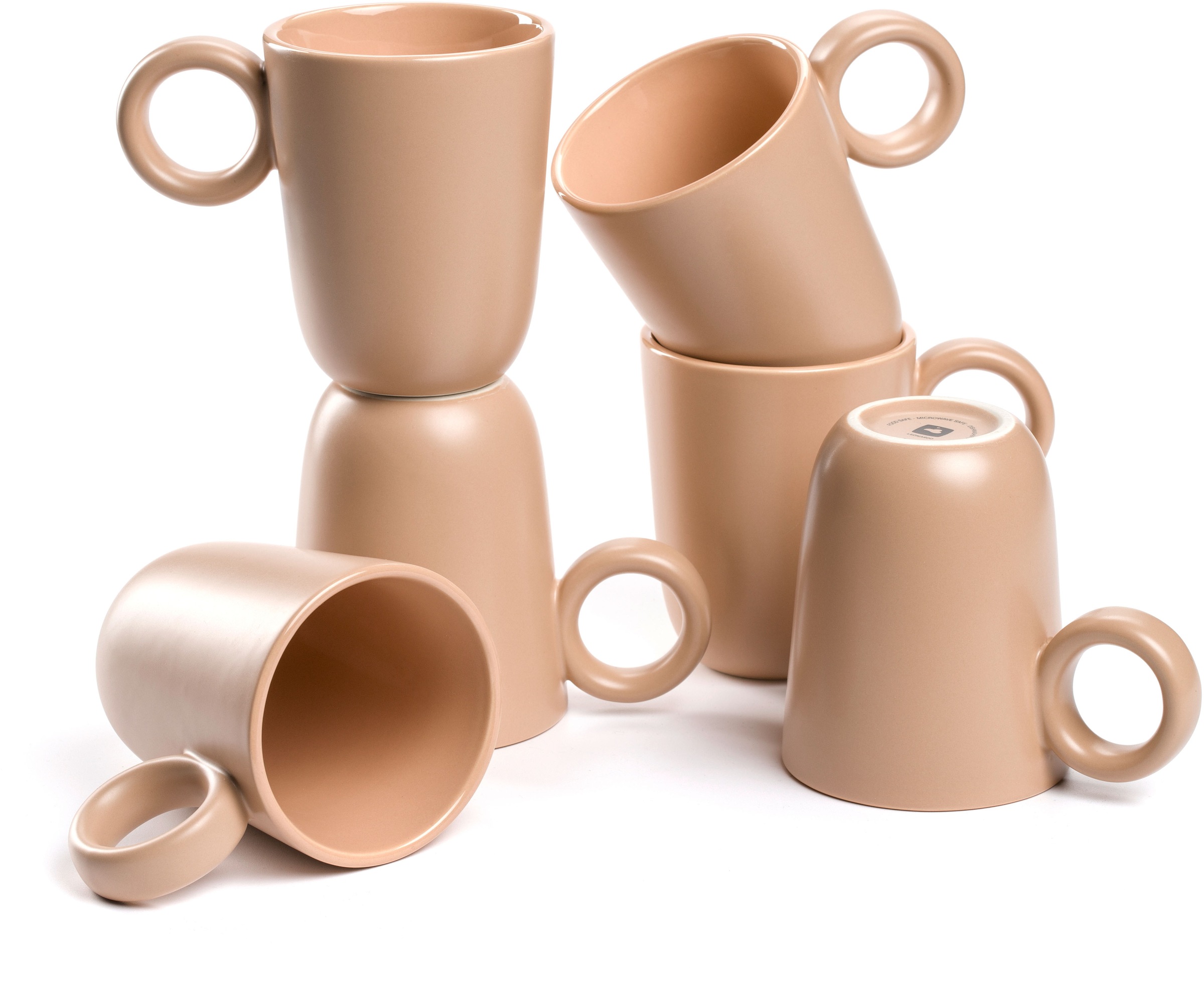 LEONARDO Tasse »Keramiktasse, ROMA, 6er-Set«, (Set, 6 tlg.), spülmaschinengeeignet