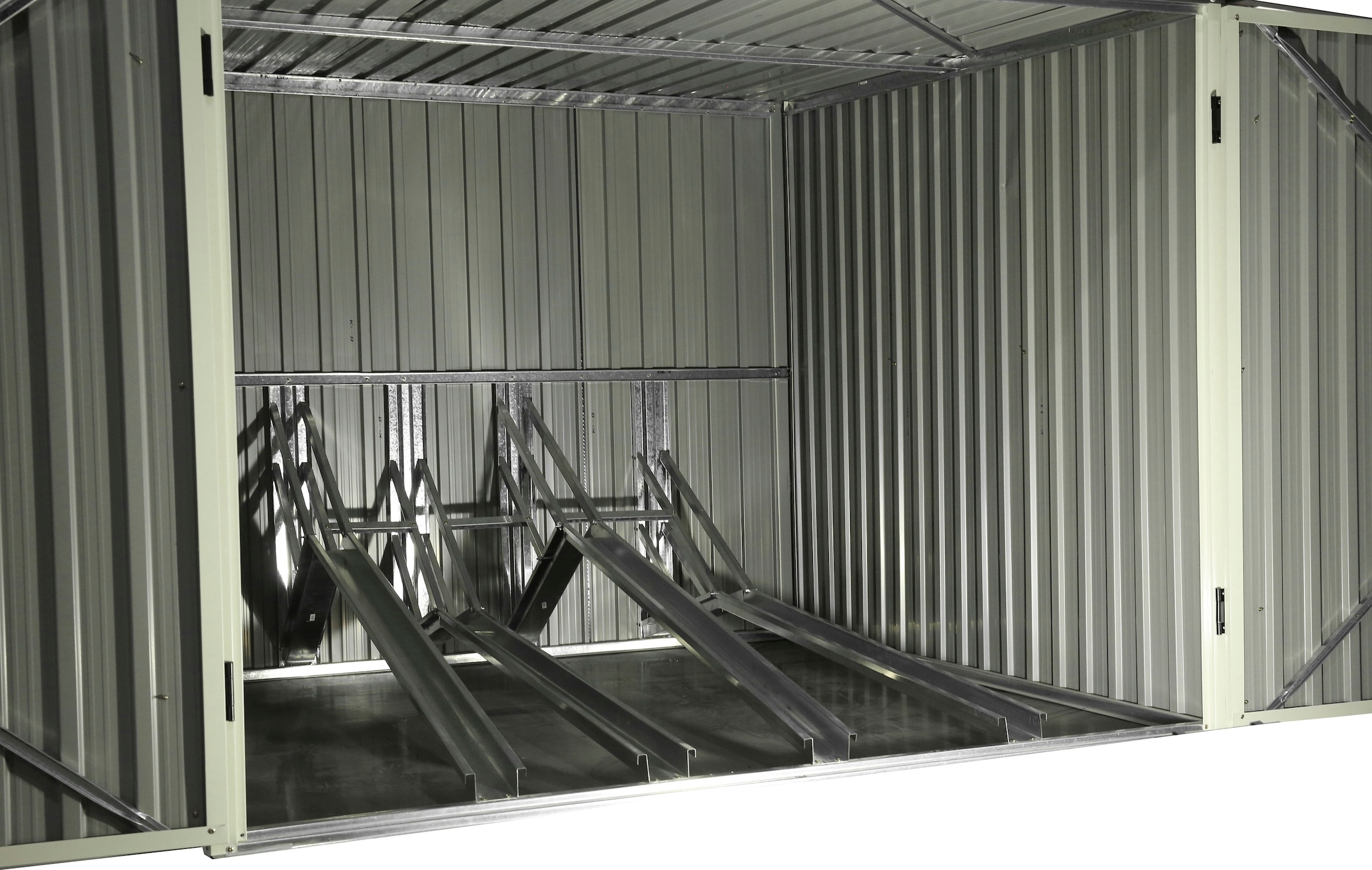 WESTMANN Aufbewahrungsbox »Fahrradgarage«, mit integrierten Fahrradständern, aus pulverbeschichtetem Stahl