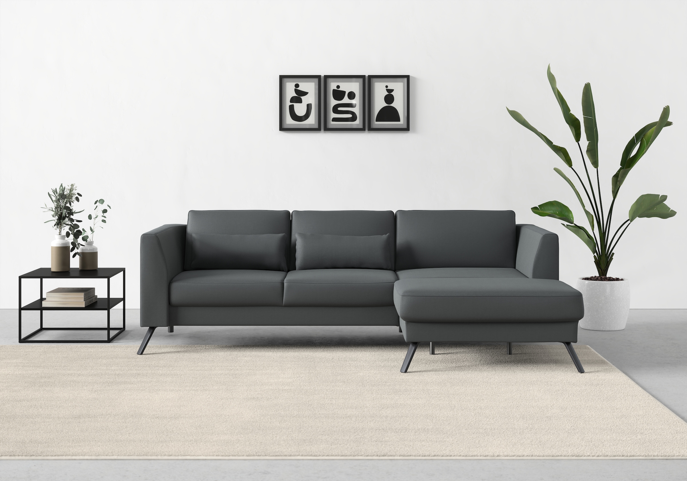 sit&more Ecksofa "Lindholm L-Form", mit Sitztiefenverstellung und Federkern günstig online kaufen