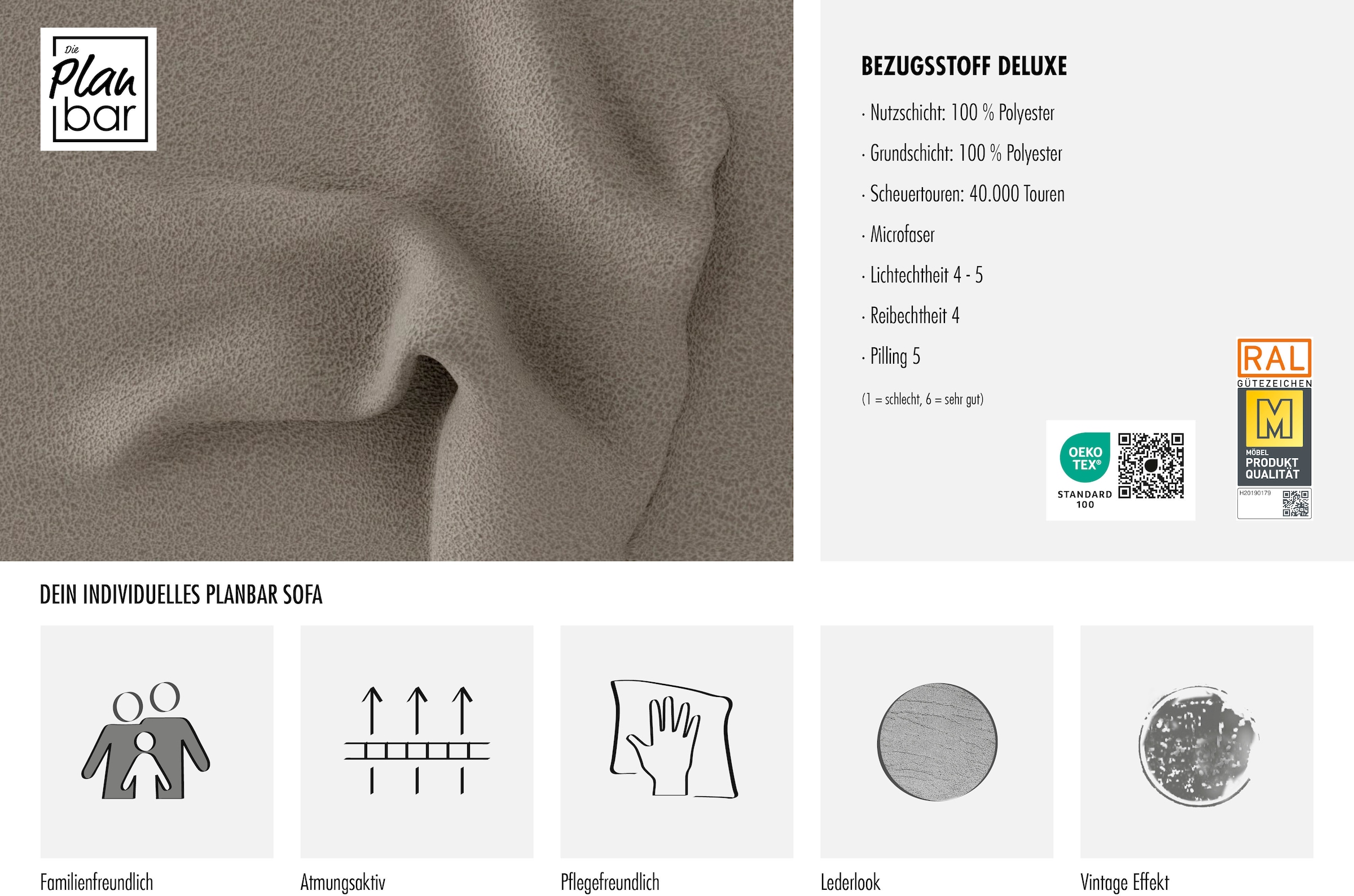 Die PlanBar Ecksofa »PP-PF23172« Eckgarnitur mit besonders kleinem Stellmaß ca. 160 x 244 cm