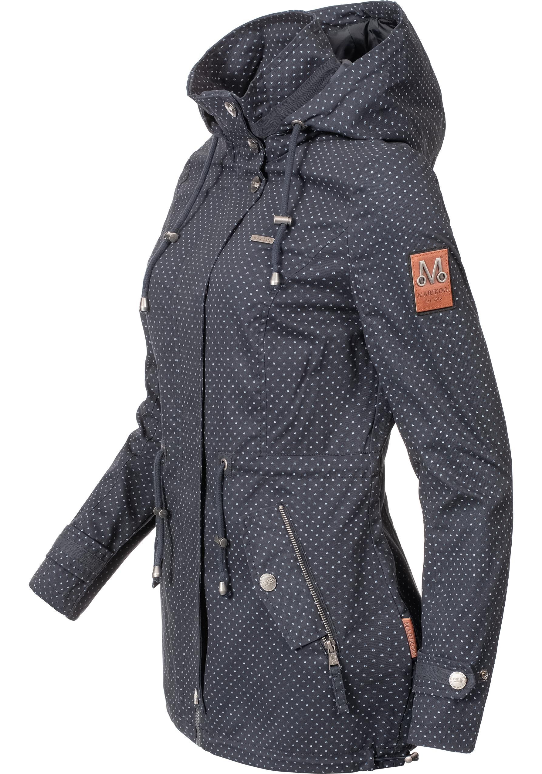 Marikoo Outdoorjacke »Nyokoo«, mit Kapuze, modische Baumwoll Übergangsjacke mit großer Kapuze