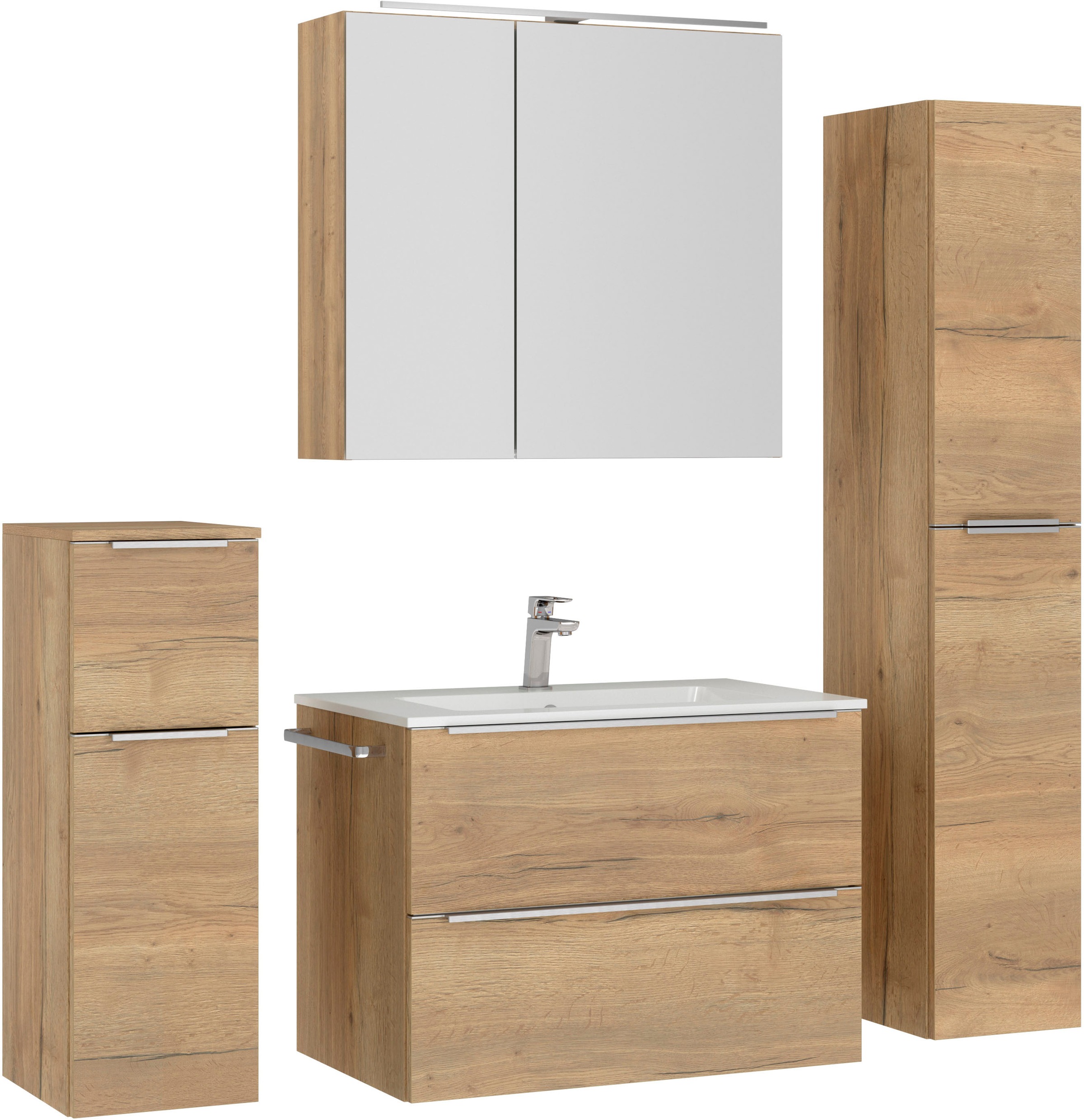 nobilia Badmöbel-Set "Levere" vormontiert, mit Soft-Close, 4 Stk. tlg. günstig online kaufen
