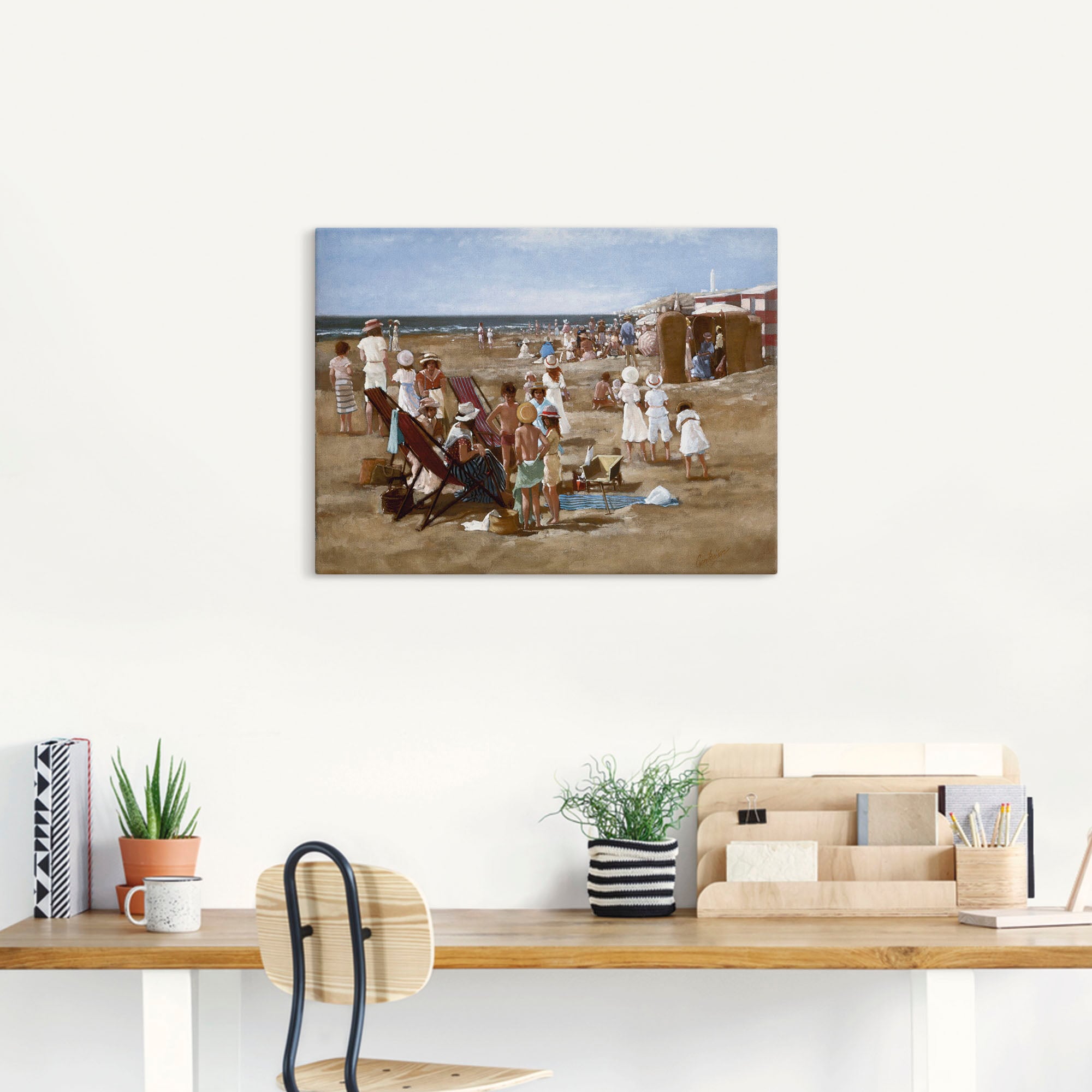 Artland Wandbild »Kinder am Strand«, Gruppen & Familien, (1 St.), als Leinwandbild, Wandaufkleber oder Poster in versch. Größen