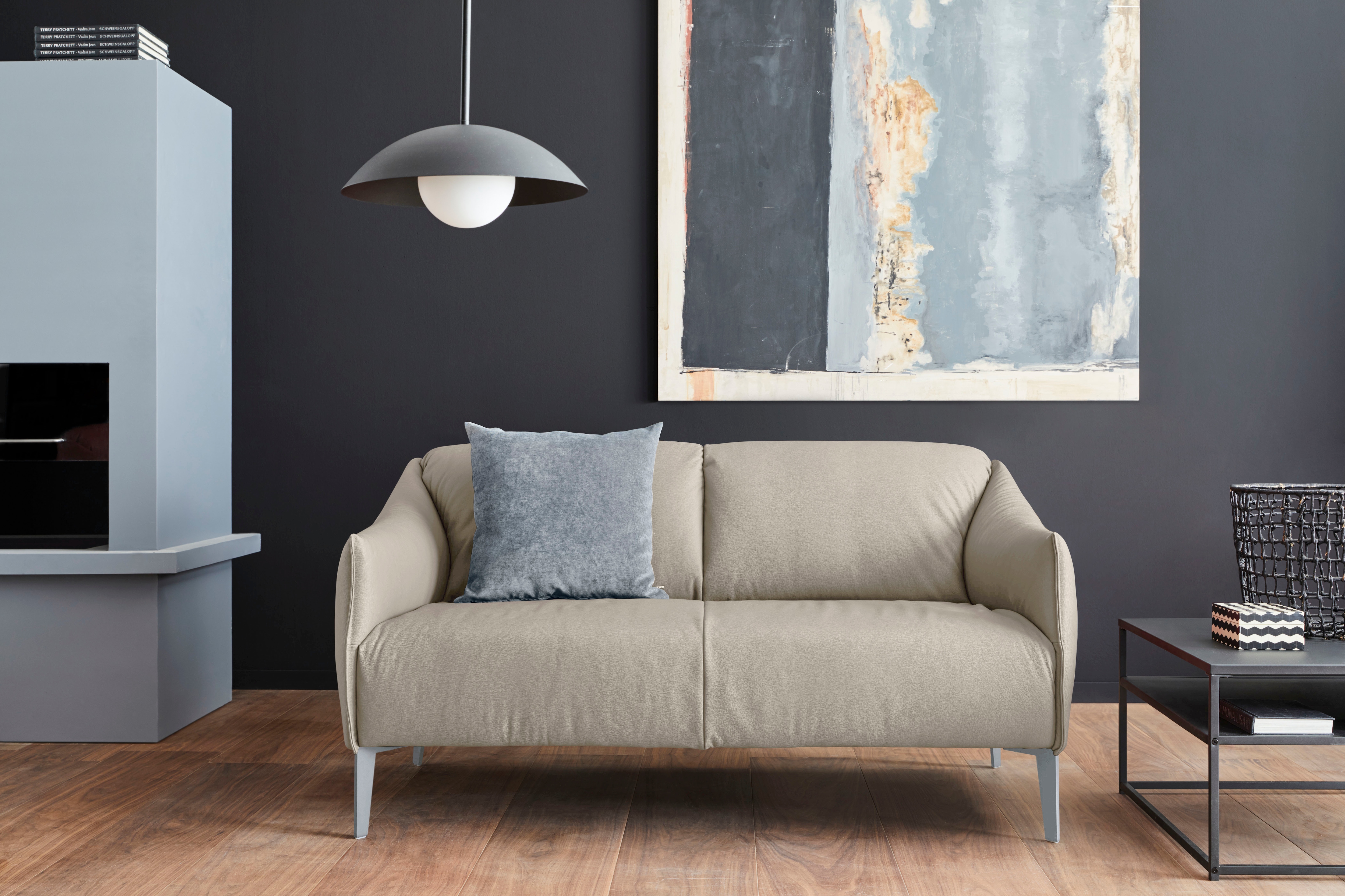 W.SCHILLIG 2-Sitzer "sally Designsofa, Loungesofa, bequem, schmale Armlehnen, Breite 154cm" mit Metall-Winkelfüßen in Silber matt, Breite 154 cm