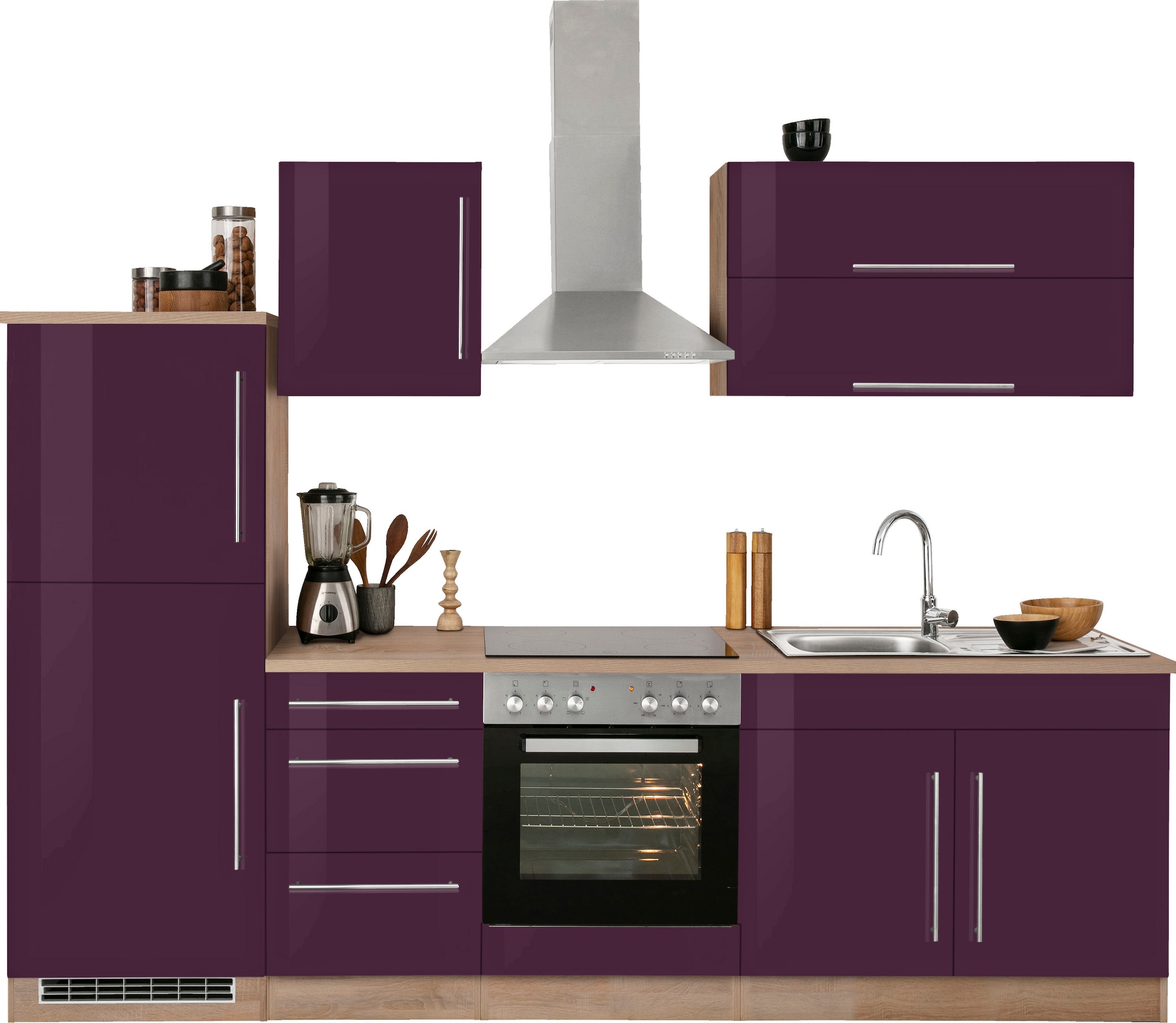 KOCHSTATION 1100000002199 "KS-Samos" Breite 270 cm, wahlweise mit E-Geräten, mit Arbeitsplatte