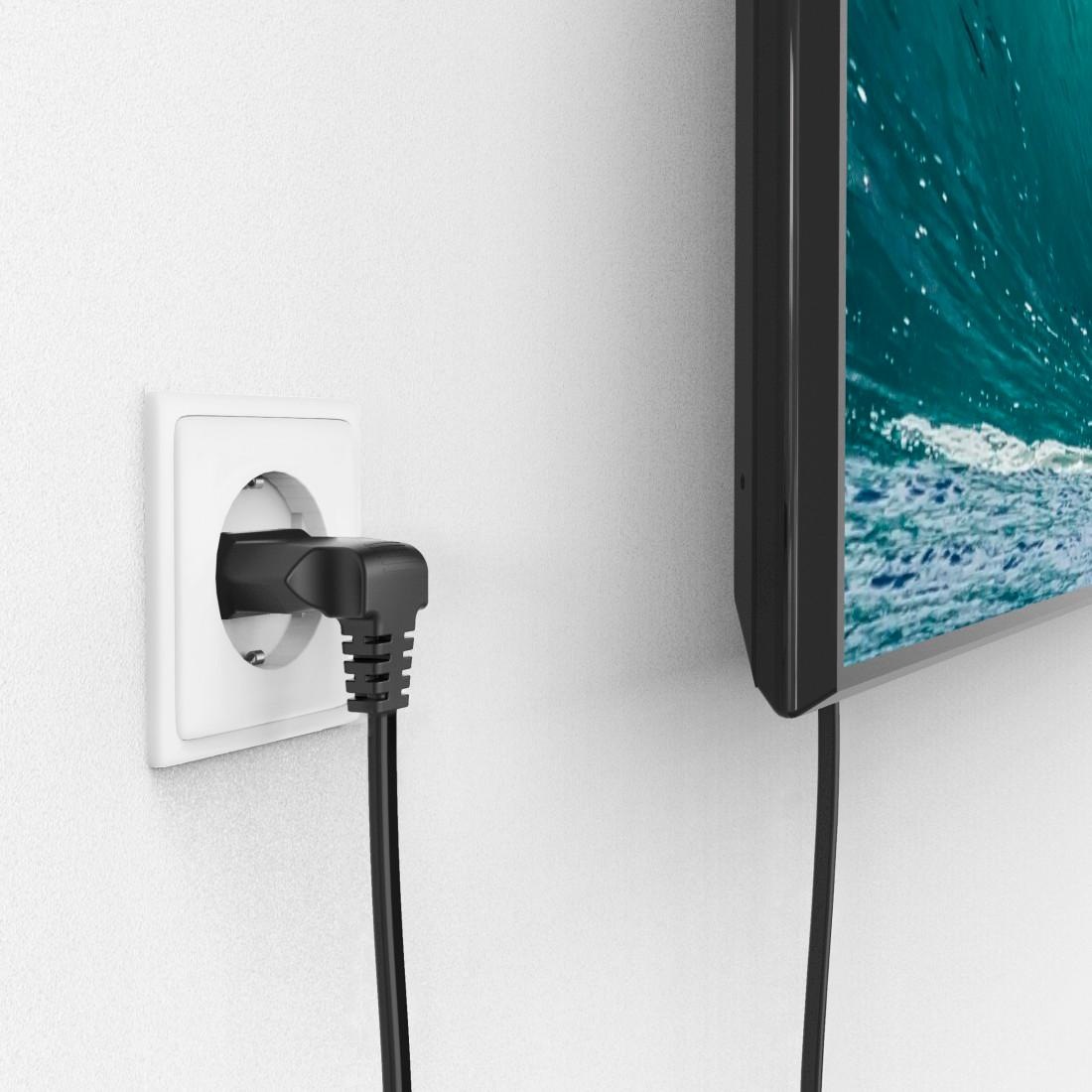 Hama Netzkabel »Netzkabel, beidseitig gewinkelt, Euro Stecker, Doppelnut, C7, 1,5 m«, Typ C (Eurostecker), 150 cm