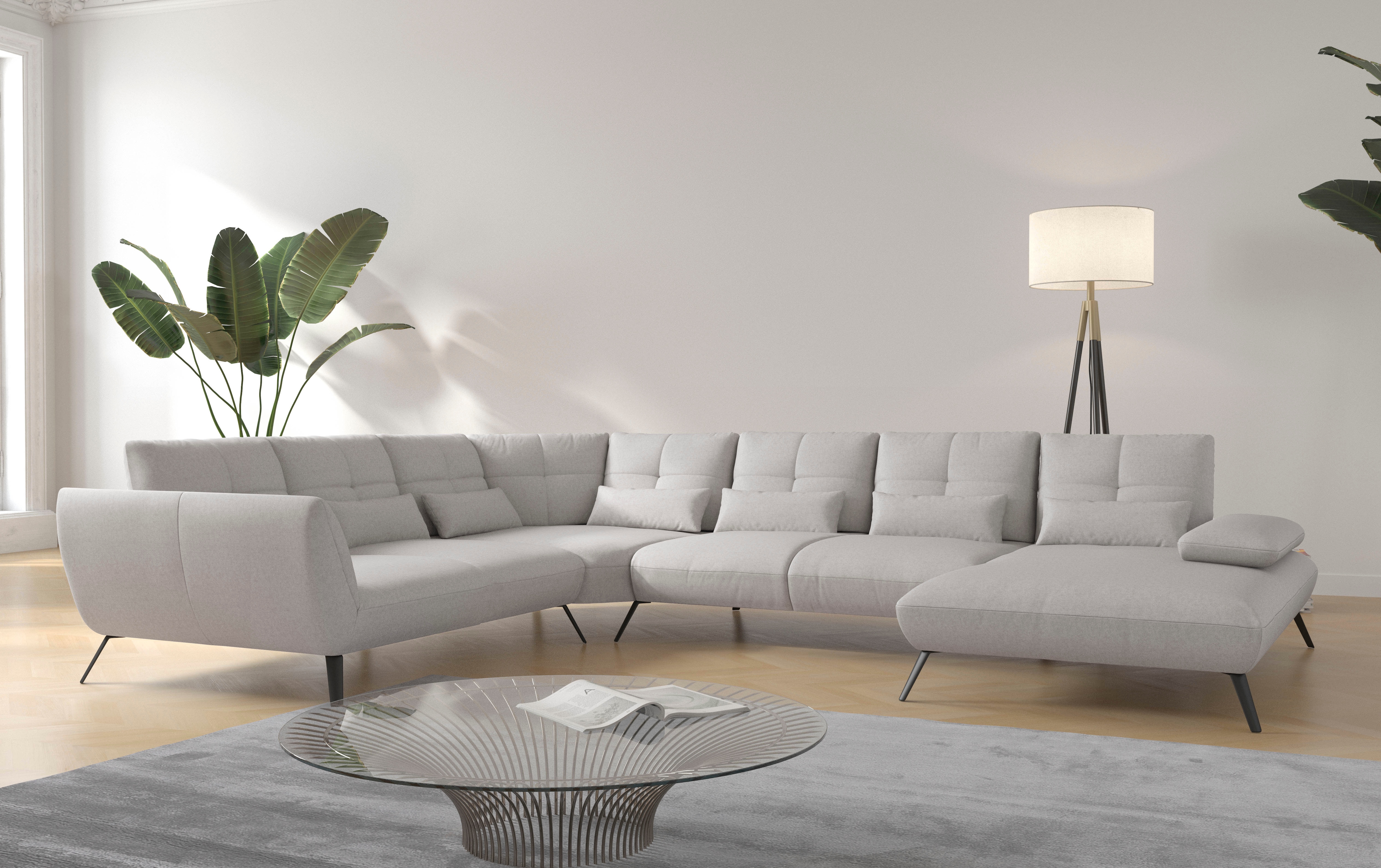 OTTO home Wohnlandschaft "Mikado U-Form" inkl. Sitztiefenverstellung und Armteilverstellung