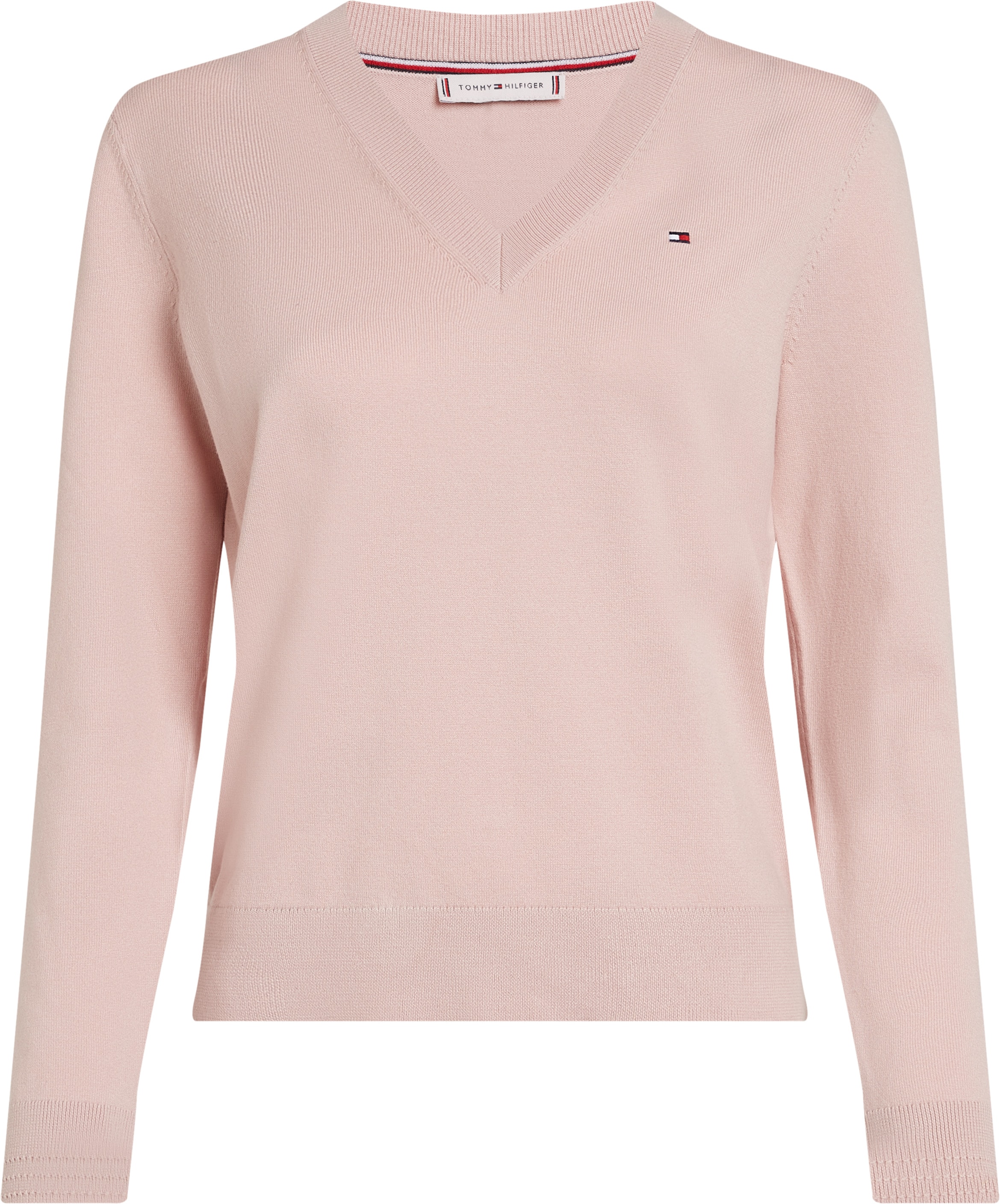 Tommy Hilfiger V-Ausschnitt-Pullover, mit Logo-Stickerei