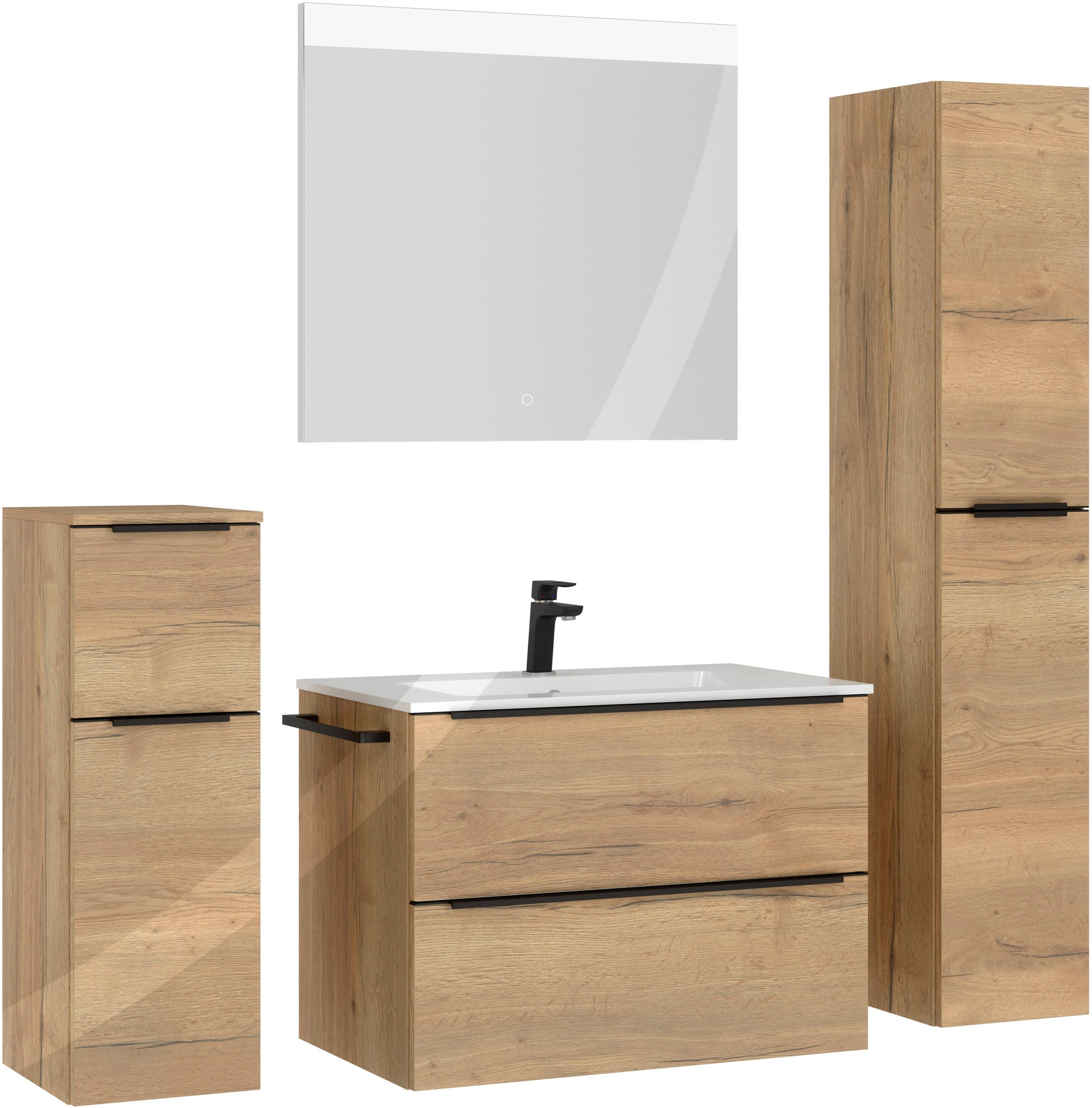 nobilia Badmöbel-Set "Levere" vormontiert, mit Soft-Close, 4 Stk. tlg. günstig online kaufen