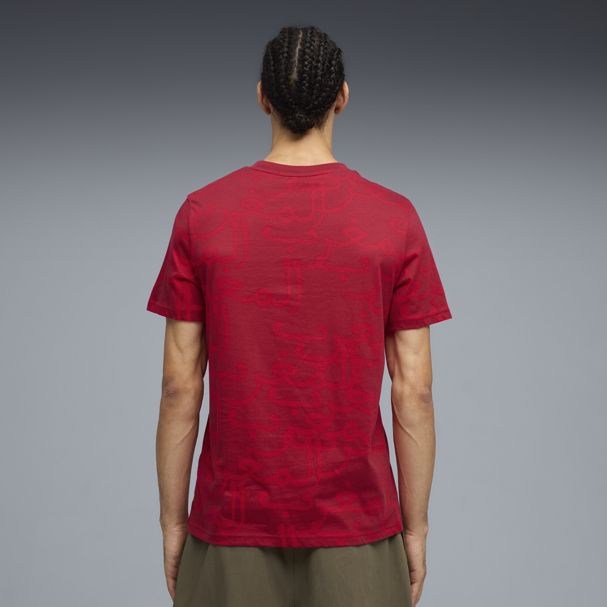 T-Shirt PUMA "Marokko ftblCulture T-Shirt mit Print Herren", Damen, Gr. XS, schwarz crimson alpine snow rot weiß, Obermaterial: 100% Baumwolle; Rippe: 25% Polyester, 75% Baumwolle, bedruckt, regular fit, Rundhals, Shirts T-Shirt 2
