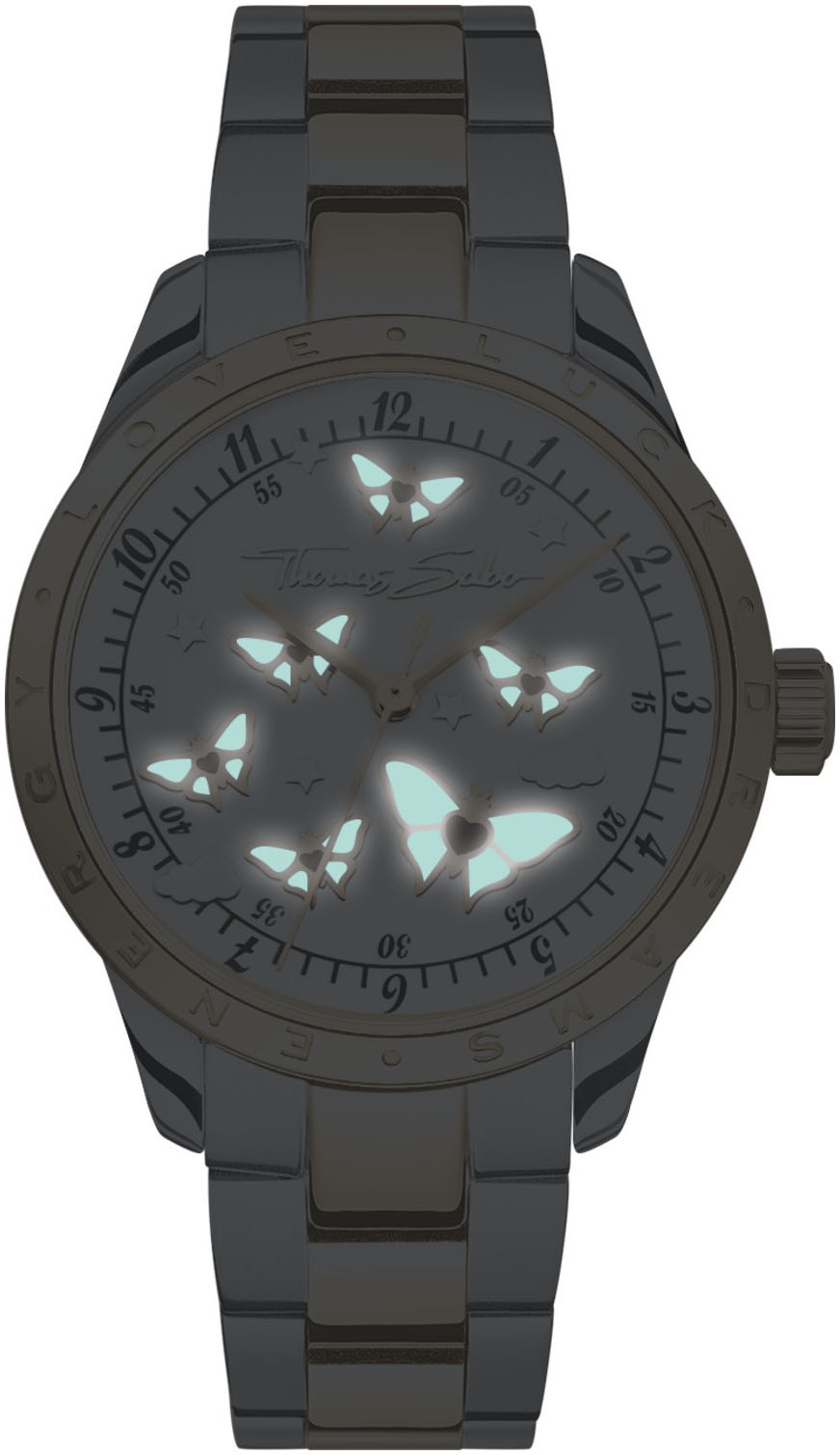 THOMAS SABO Quarzuhr »BUTTERFLIES«, Armbanduhr, Damenuhr, analog, Schmetterlinge, Edelstahlarmband