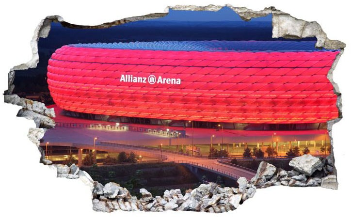 Wandtattoo »3D Fußball FCB Allianz Arena«, (1 St.), selbstklebend, entfernbar