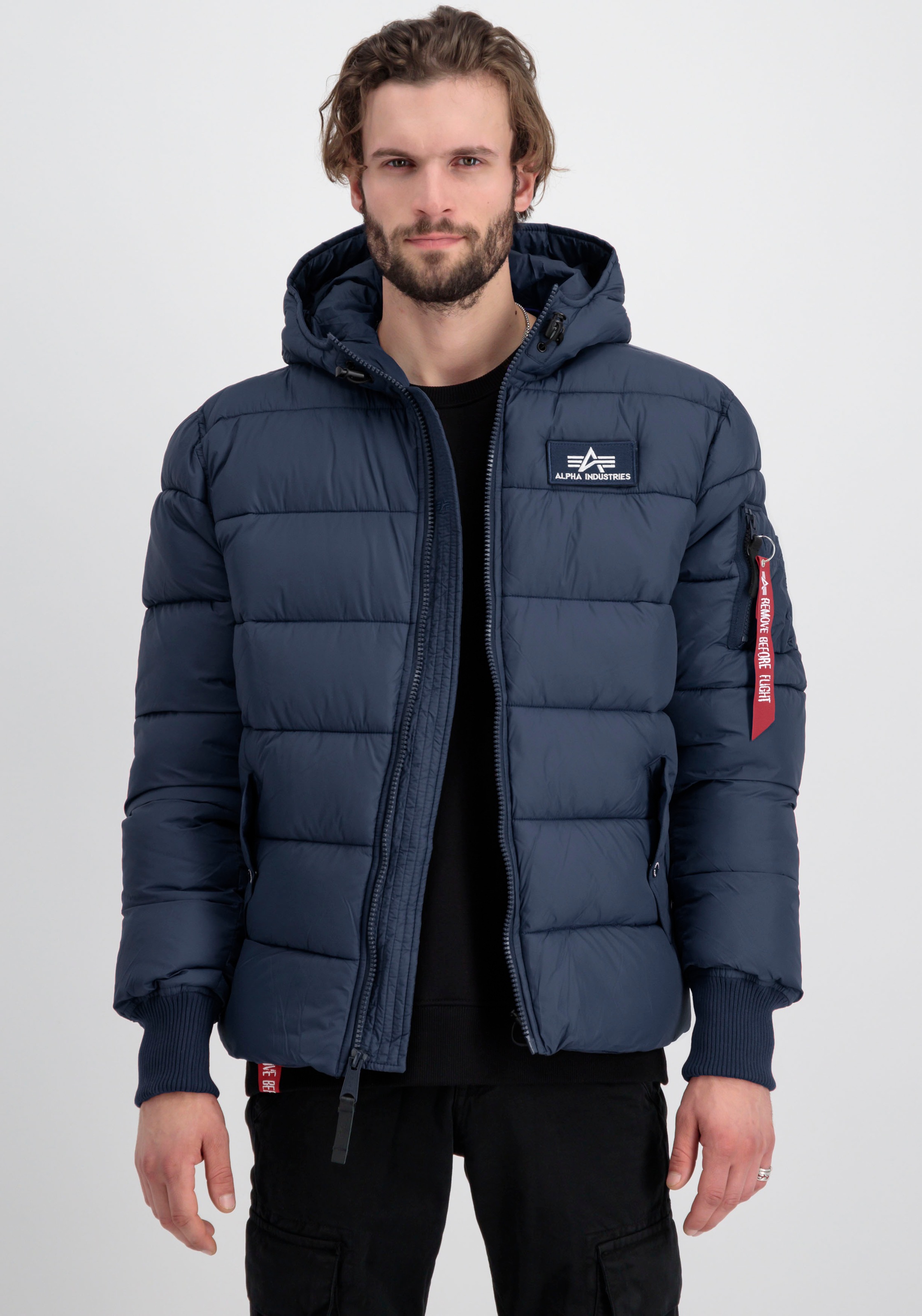 Alpha Industries Steppjacke "Hooded Puffer Alpha FD" mit Kapuze Kunstfaser, günstig online kaufen