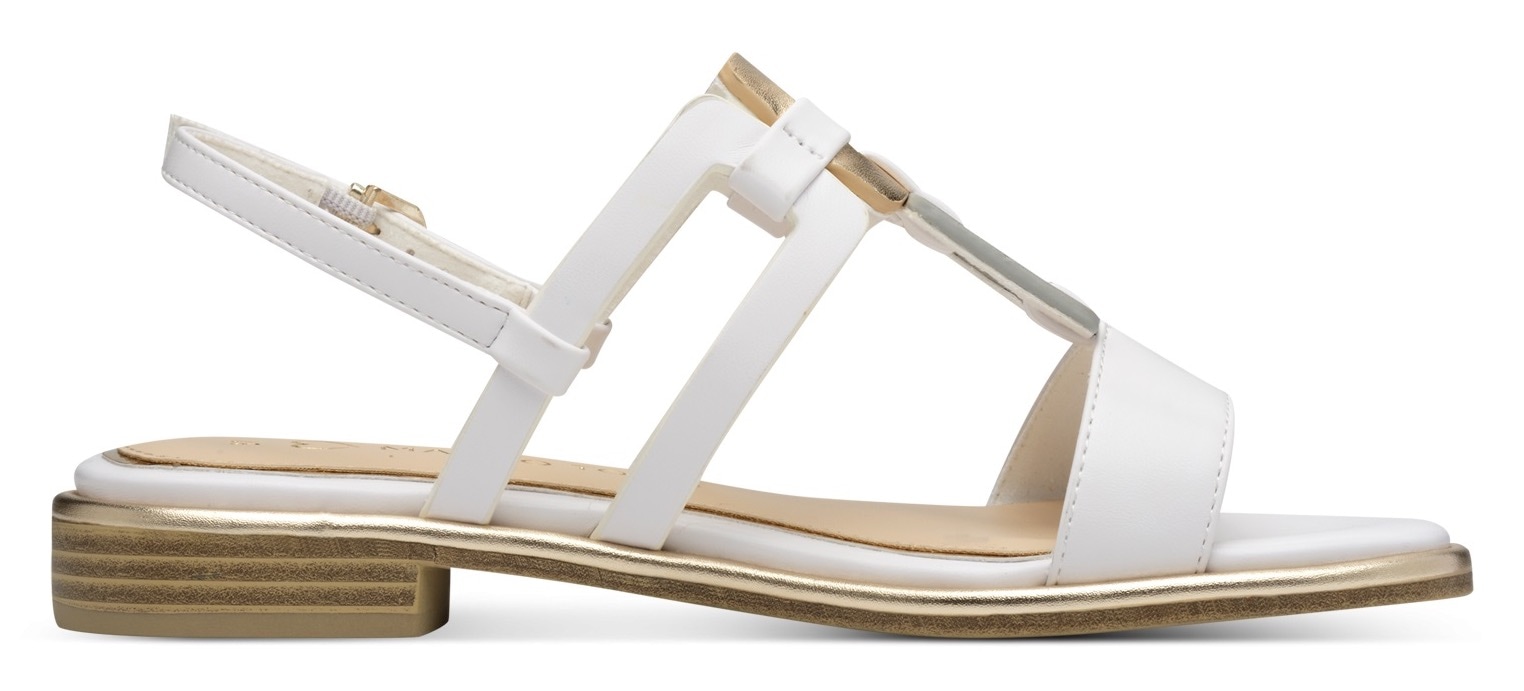 MARCO TOZZI Sandalette, Blockabsatz, Sommerschuh, Riemchensandale im Metallic-Look