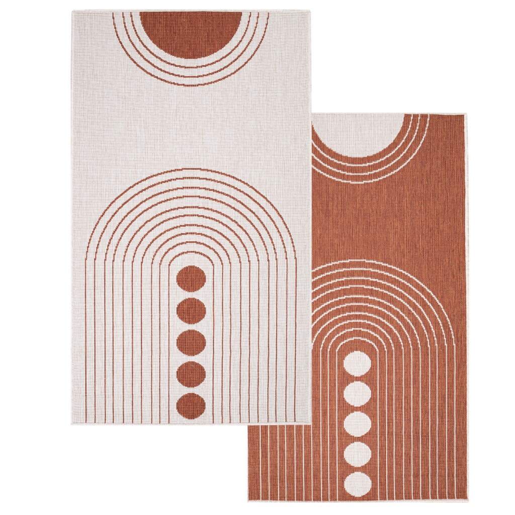 Carpet City Outdoorteppich »DUO RUG 5739« rechteckig 5 mm Höhe Wendeteppich Wetterfest In- & Outdoor, Balkon, Terrasse, Wohnzimmer