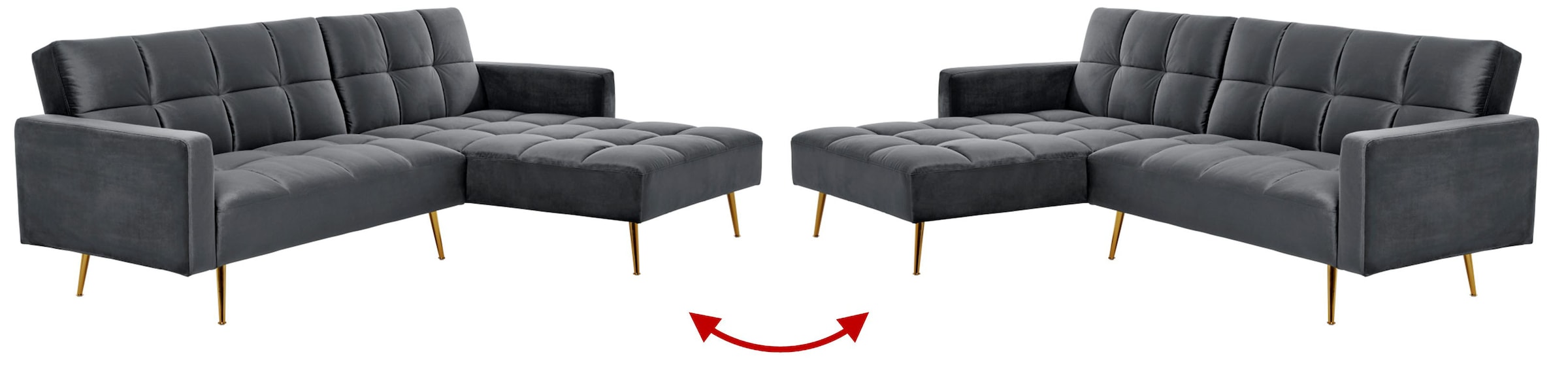 Jahnke Ecksofa »CHILLAX POSH CORNER« mit Schlaffunktion, wechselseitig montierbar, 244 x 150 cm