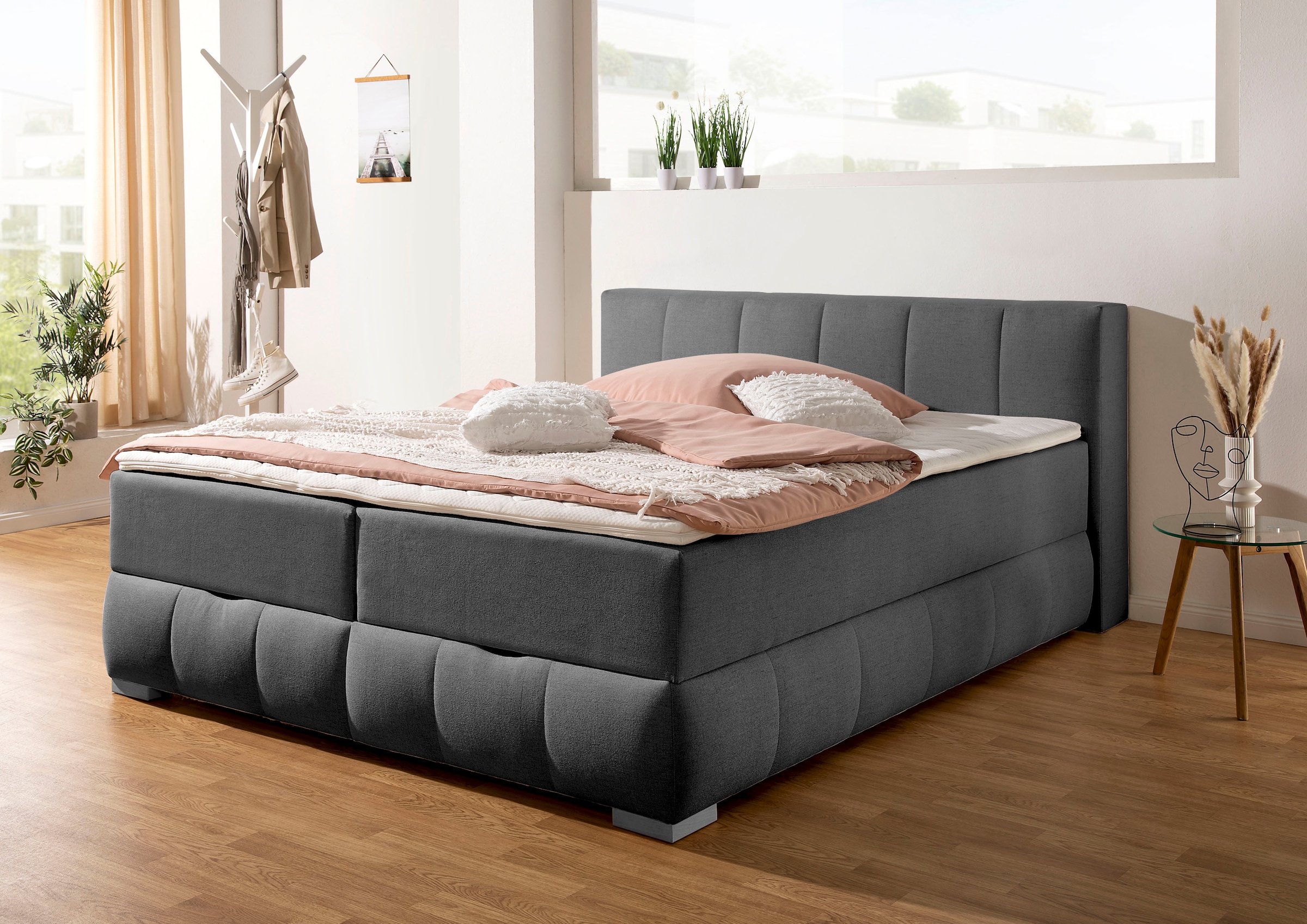 Home affaire Boxbett "Chelles" inkl. Topper und Bettkasten