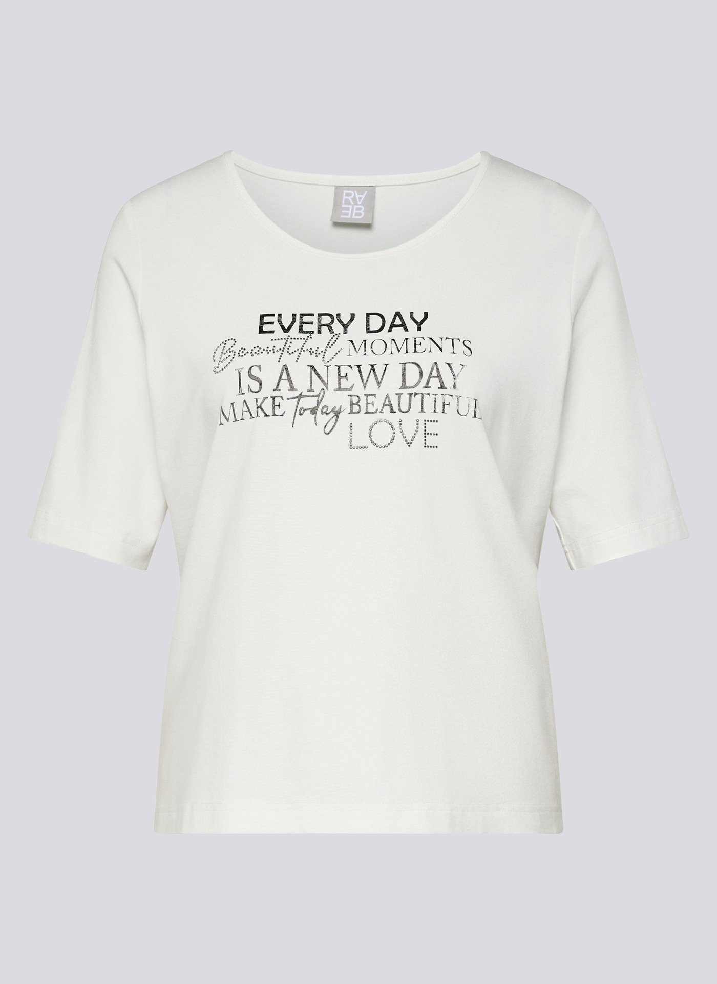 Print-Shirt RABE "T-Shirt", Damen, Gr. 46, weiß, 92%Viskose 8%Elasthan, unifarben, tailliert, Shirts 2