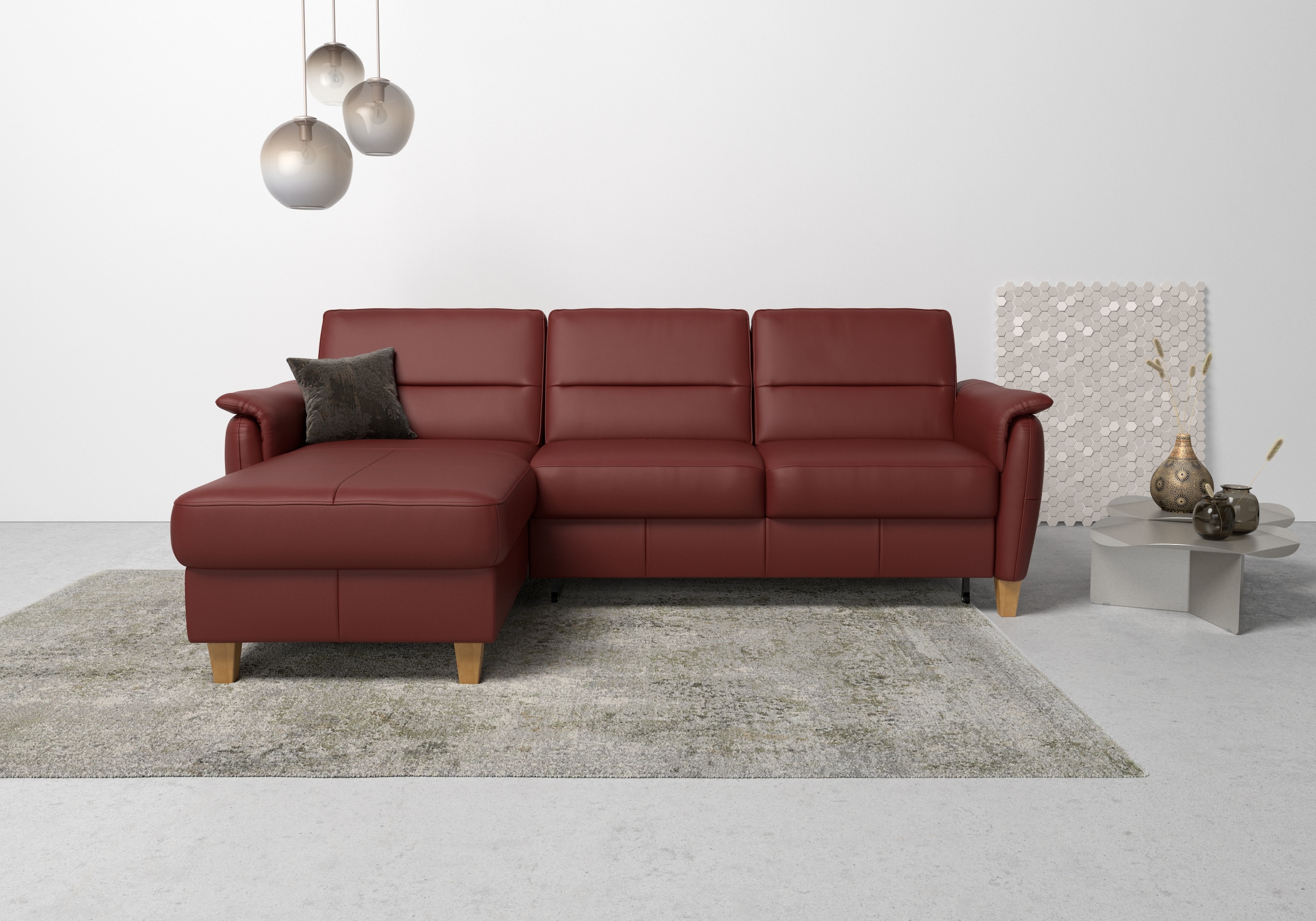 Home affaire Ecksofa "Palmera L-Form, B: 244 cm" optional Bettfunktion & Be günstig online kaufen