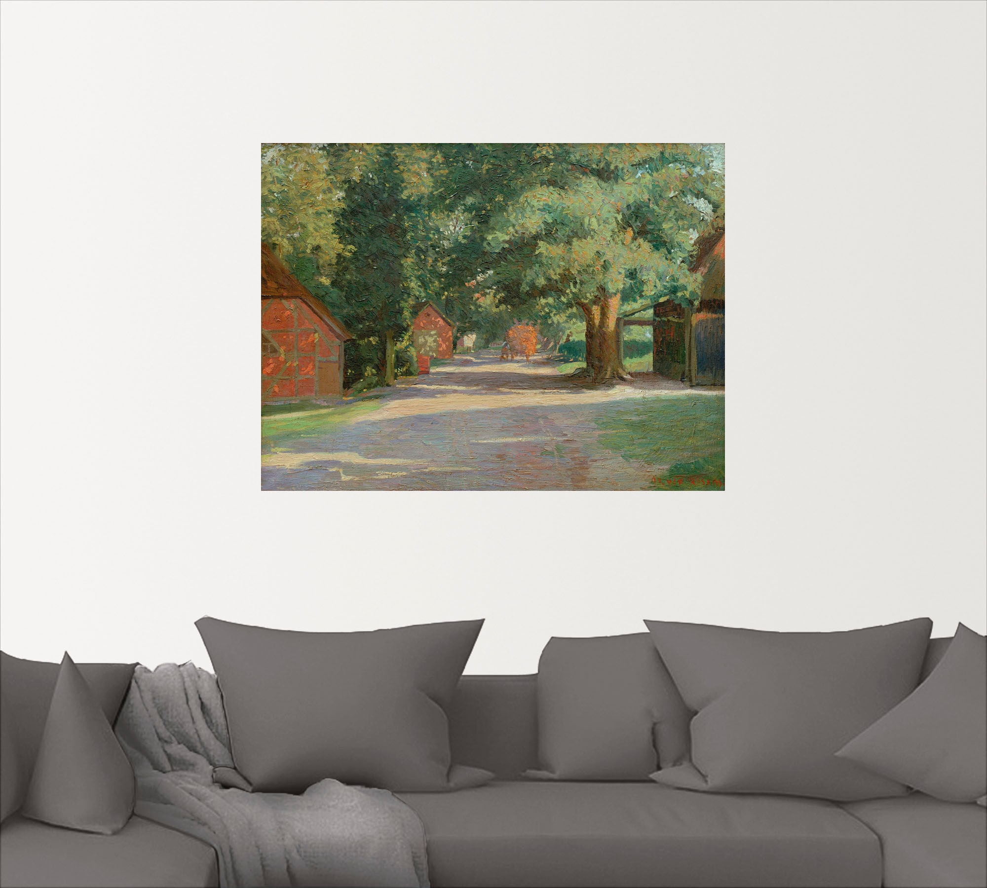 Artland Wandbild »Sommerliche Dorfstraße«, Vier Jahreszeiten Bilder, (1 St.), als Alubild, Leinwandbild, Wandaufkleber oder Poster in versch. Größen