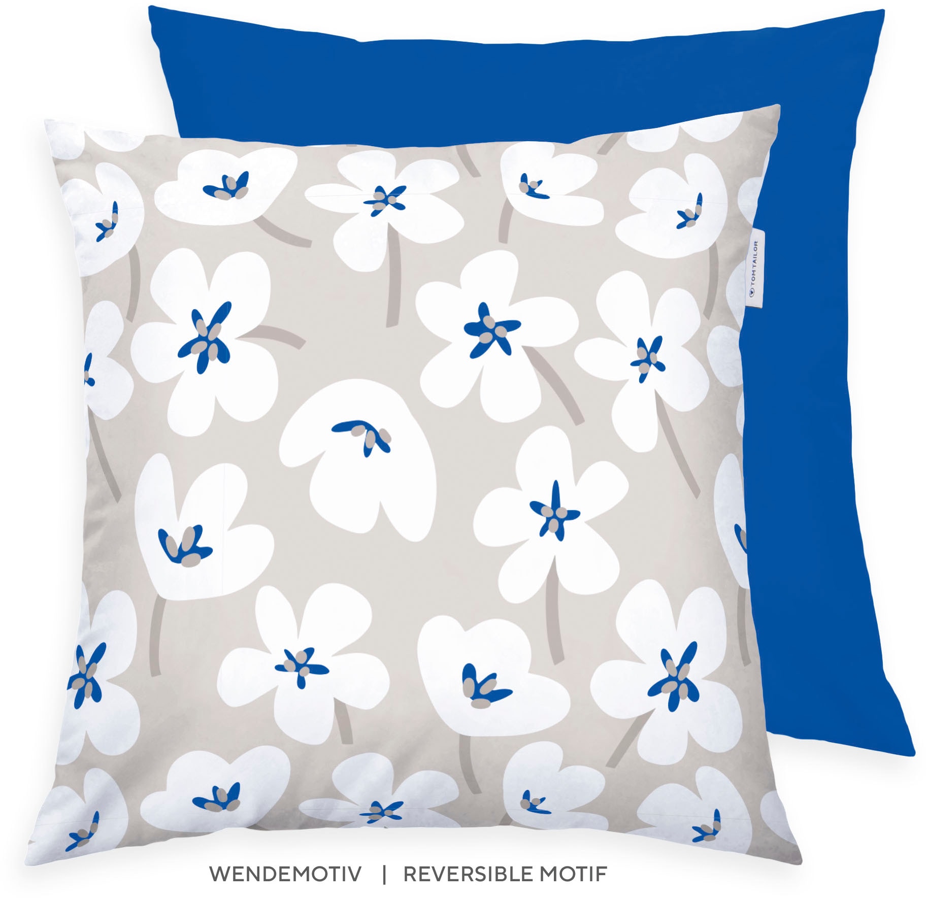 Kissenhülle TOM TAILOR HOME, B:40cm L:40cm, beige, Renforcé, Obermaterial: 100% Baumwolle, Kinderzimmer, Kissenbezüge, "new bedroom, FRESH FLOWERS,