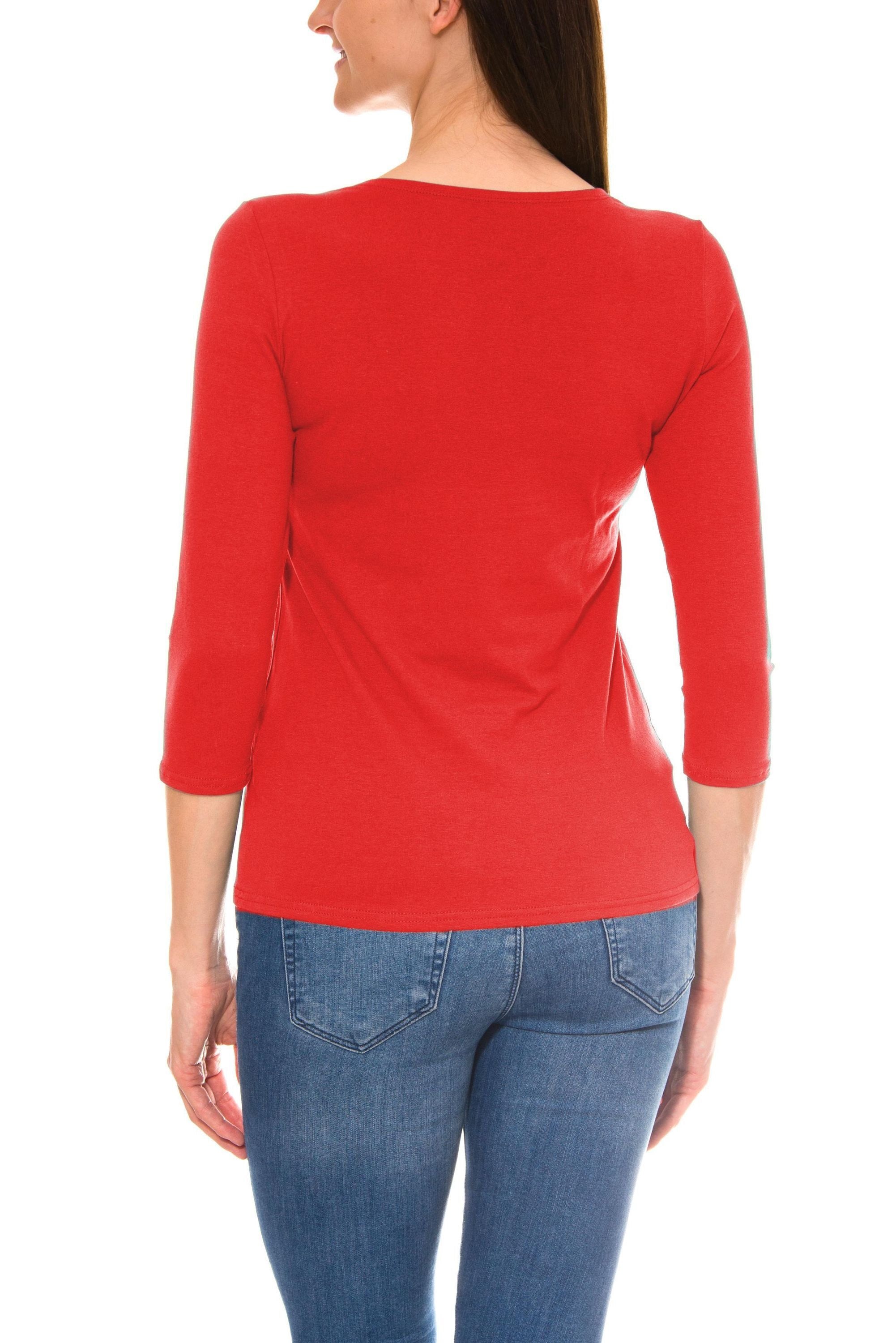 ALKATO 3/4-Arm-Shirt »Damenshirt Alkato Damen Shirt 3/4 Arm mit Rundhals«