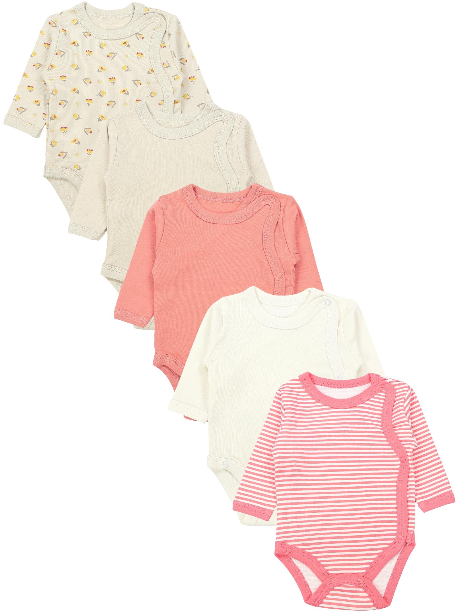 TupTam Langarmwickelbody "Wickelbody Unisex Baby Wickelbody Langarm 5er Set"